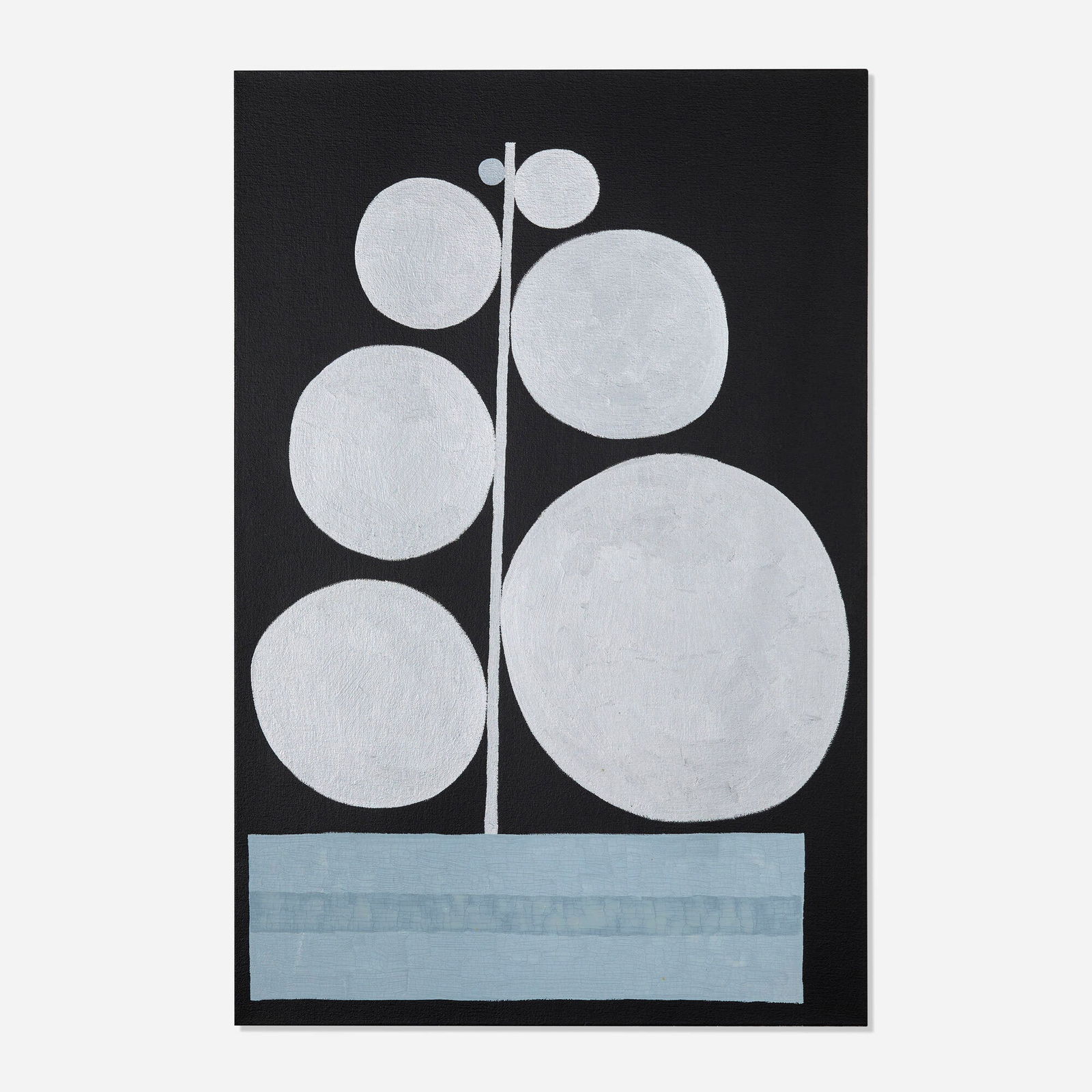 Jonas Wood, Untitled (Silver Dots): Jonas Wood Untitled (Silver Dots) 2010 oil on linen 36 h x 24 w in (91 x 61 cm) Signed, titled, dated and inscribed to verso 'Untitled (Silver Dots) JBRW 2010 TM'. Provenance: Acquired directly