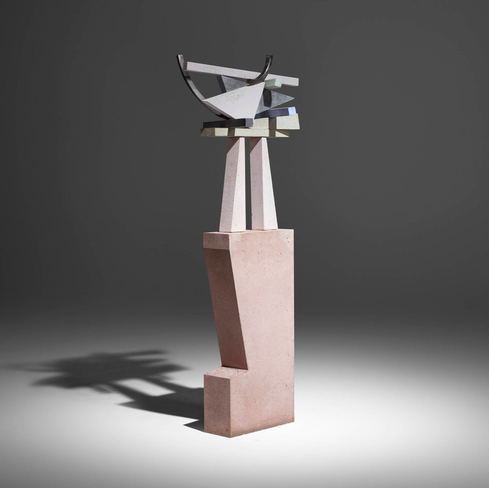 Guy Dill, Untitled (from the Eglamah series): Guy Dill Untitled (from the Eglamah series) 1988-90 bronze, steel, pigmented concrete 72 h x 20 w x 27 d in (183 x 51 x 69 cm) This work will ship from Los Angeles, California.