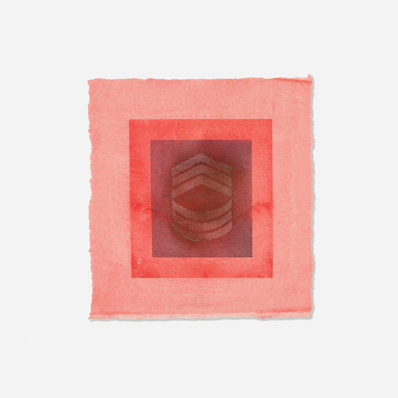 Billy Al Bengston, Honolulu Watercolor, Fall: Billy Al Bengston Honolulu Watercolor, Fall 2014 watercolor on paper 11 h x 10.5 w in (28 x 27 cm) Signed, titled and dated to lower edge 'B.A.B. Fall 2014 Honolulu ?'. Provenance: Venus Over