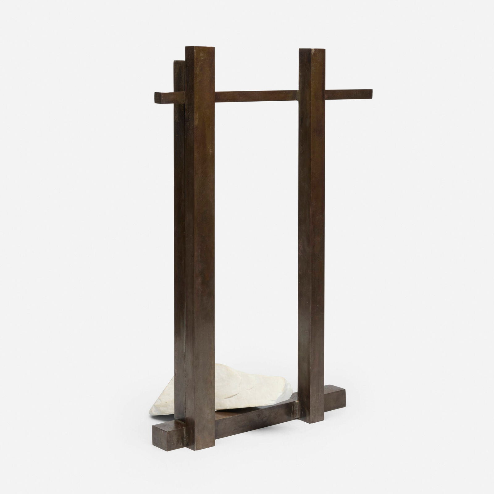 Guy Dill, Untitled (from Black Innes series): Guy Dill Untitled (from Black Innes series) 1993steel, marble 20 h x 14.25 w x 8 d in (51 x 36 x 20 cm) Incised signature and date to underside of stone element 'Guy Dill 1993'.