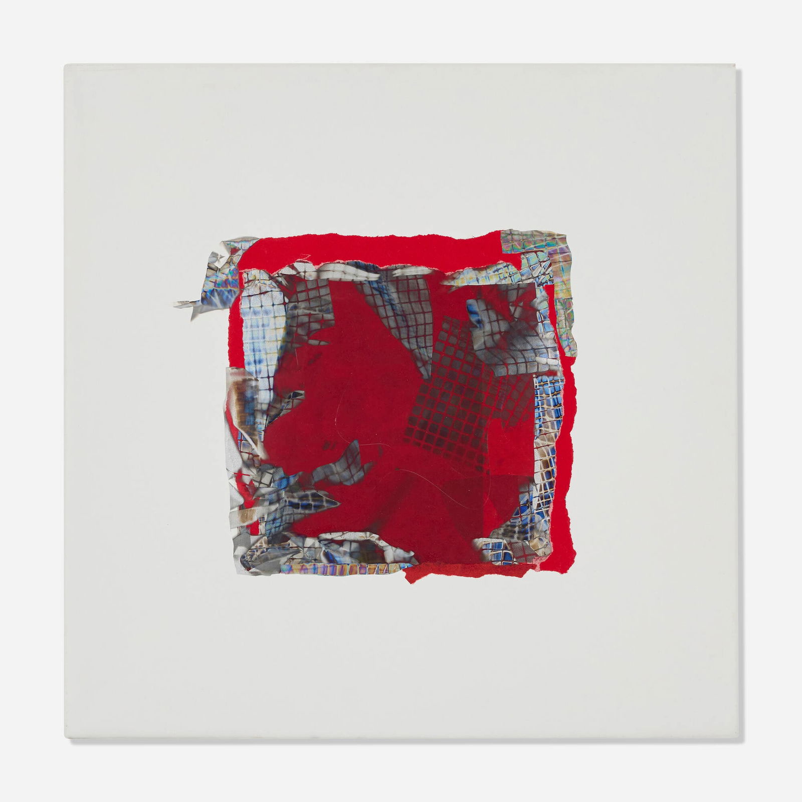 Larry Bell, SMS #319: Larry Bell SMS #319 1992 aluminum and silicon monoxide on canvas 30.25 h x 30.25 w in (77 x 77 cm) Signed, titled and dated to verso 'Larry Bell '92 SMS #319 7/27/92'. Provenance: Private