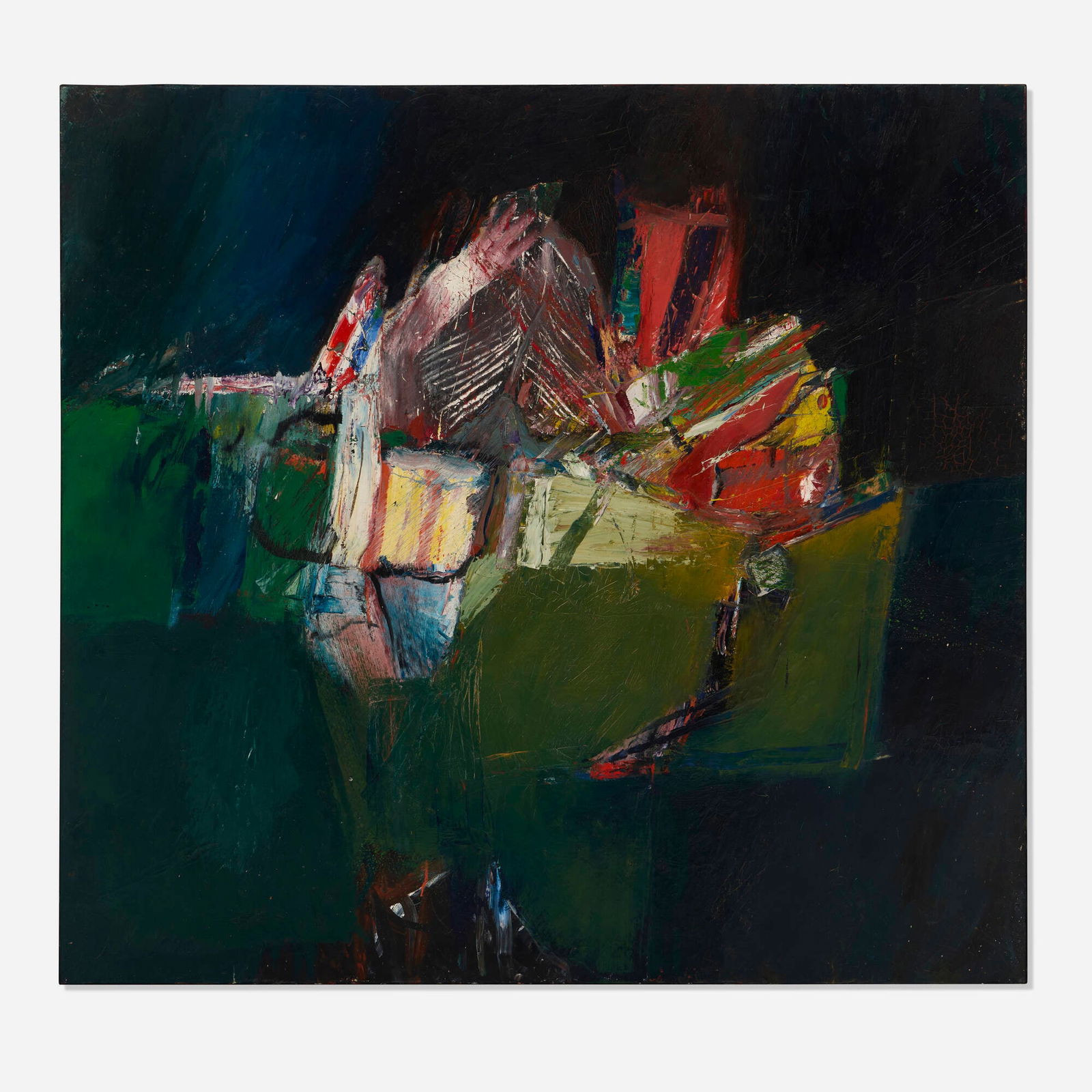 William T. Wiley, Air Crash #2: William T. Wiley Air Crash #2 1962oil on canvas 64 h x 68.25 w in (163 x 173 cm) Titled and inscribed to verso 'Air Crash #2 Staempfli Gallery'. Provenance: Staempfli G