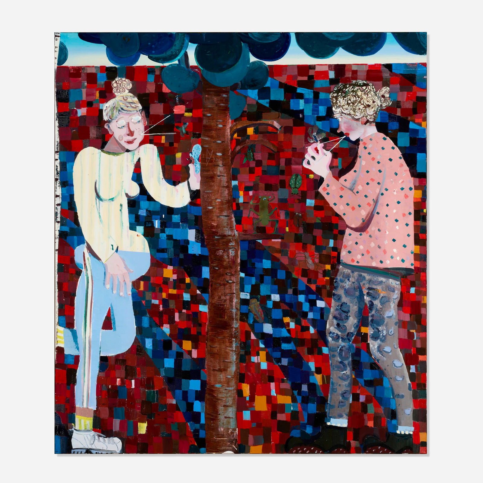 Pieter Jennes, Is ein vlieg zonder vleugels ein mier?: Pieter Jennes Is ein vlieg zonder vleugels ein mier? 2021 oil on canvas 66.875 h x 59 w in (170 x 150 cm) Signed, titled and inscribed to verso 'Pieter Jennes is ein vlieg zonder vleugels ein