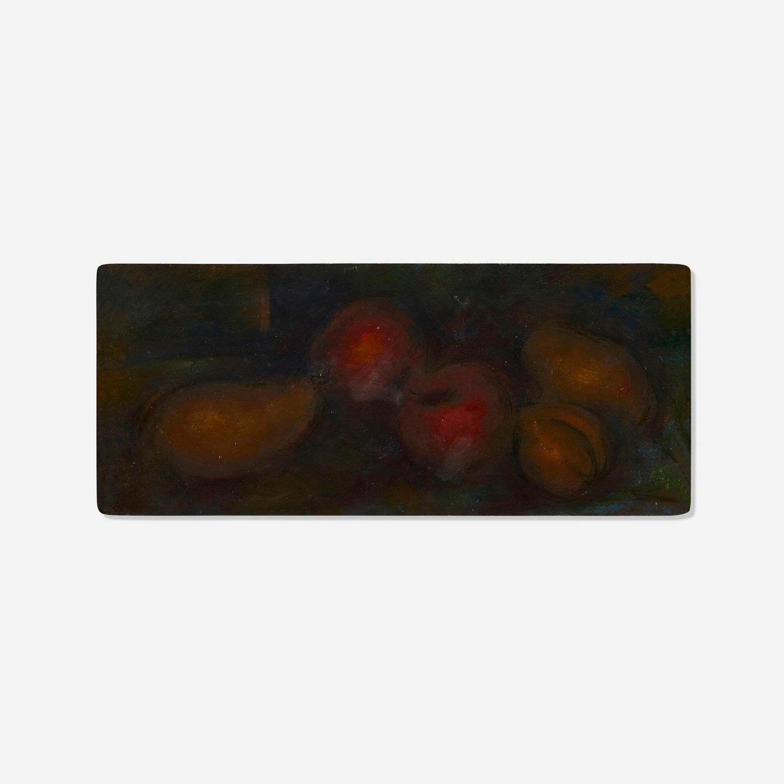 Lorser Feitelson, Still Life: Lorser Feitelson Still Life c. 1918oil on carton 8 h x 18 w in (20 x 46 cm) Signed and titled to verso 'Feitelson Still Life'. Provenance: The Harry Carmean and Miriam