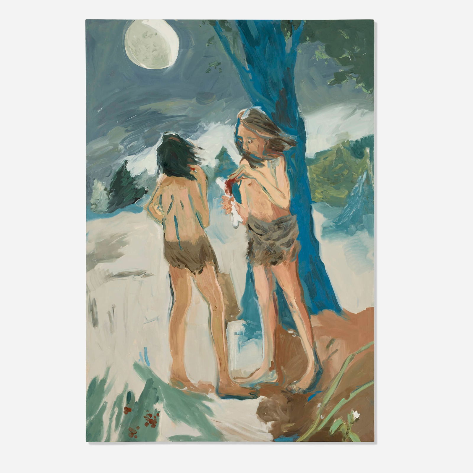 Jane Corrigan, Meat Eaters: Jane Corrigan Meat Eaters 2015 oil on canvas 66 h x 45 w in (168 x 114 cm) Signed, titled and dated to verso 'Meat Eaters Jane Corrigan 2015'. Provenance: Retrospective Gallery, Hudson, NY |