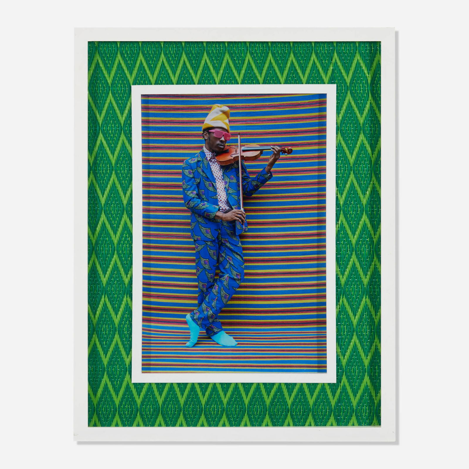 Hassan Hajjaj, Mr. M. Toliver: Hassan Hajjaj Mr. M. Toliver 2013 Lambda print in artist's plastic mat and frame 22.75 h x 17.5 w in (58 x 44 cm) This work is unique. Provenance: Gusford Gallery, Los Angeles | Emily Friedman