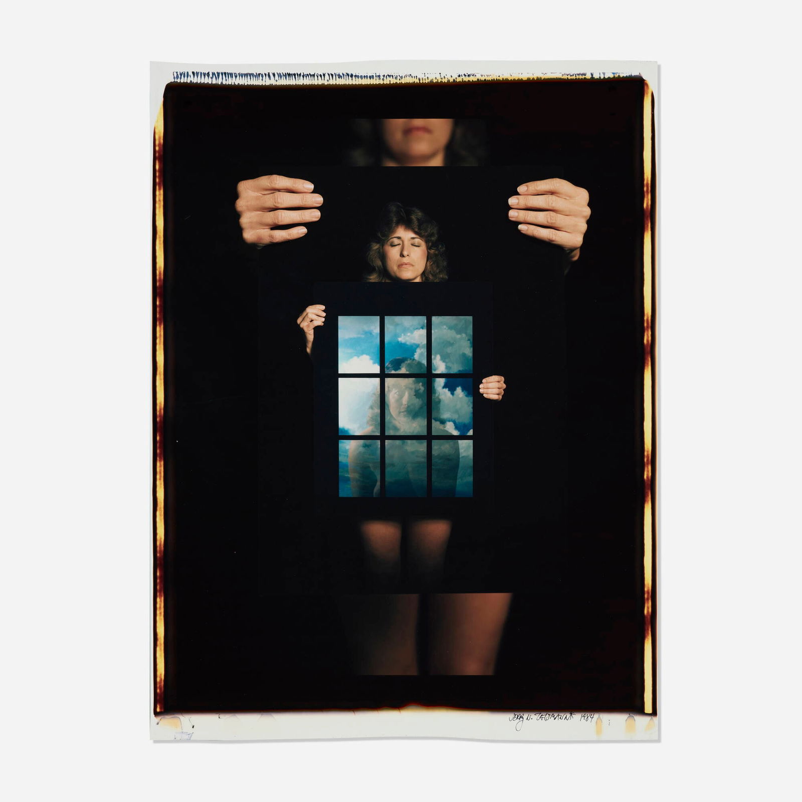 Jerry Uelsmann, Untitled: Jerry Uelsmann Untitled 1984unique large-format Polaroid Polacolor print image: 24 h x 20 w in (61 x 51 cm) sheet: 29.375 h x 22 w in (75 x 56 cm) Signed and dated to lower right edge 'Jerr