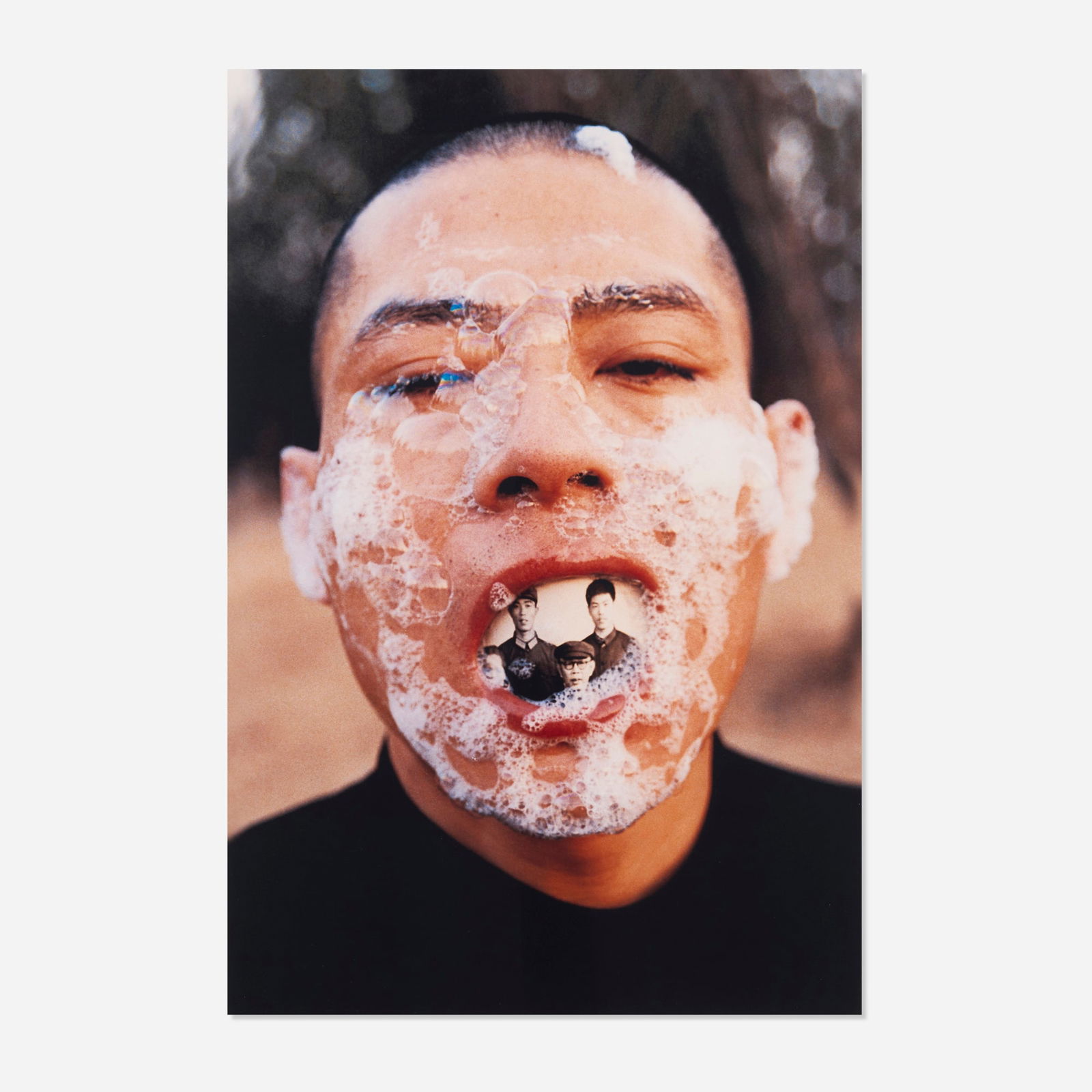 Zhang Huan, Foam (2): Zhang Huan Foam (2) 1998 C-print mounted to acrylic image: 40 h x 27 w in (102 x 69 cm) sheet: 48 h x 36.75 w in (122 x 93 cm) Signed in Chinese, dated and numbered to verso '1998 13/15'. This