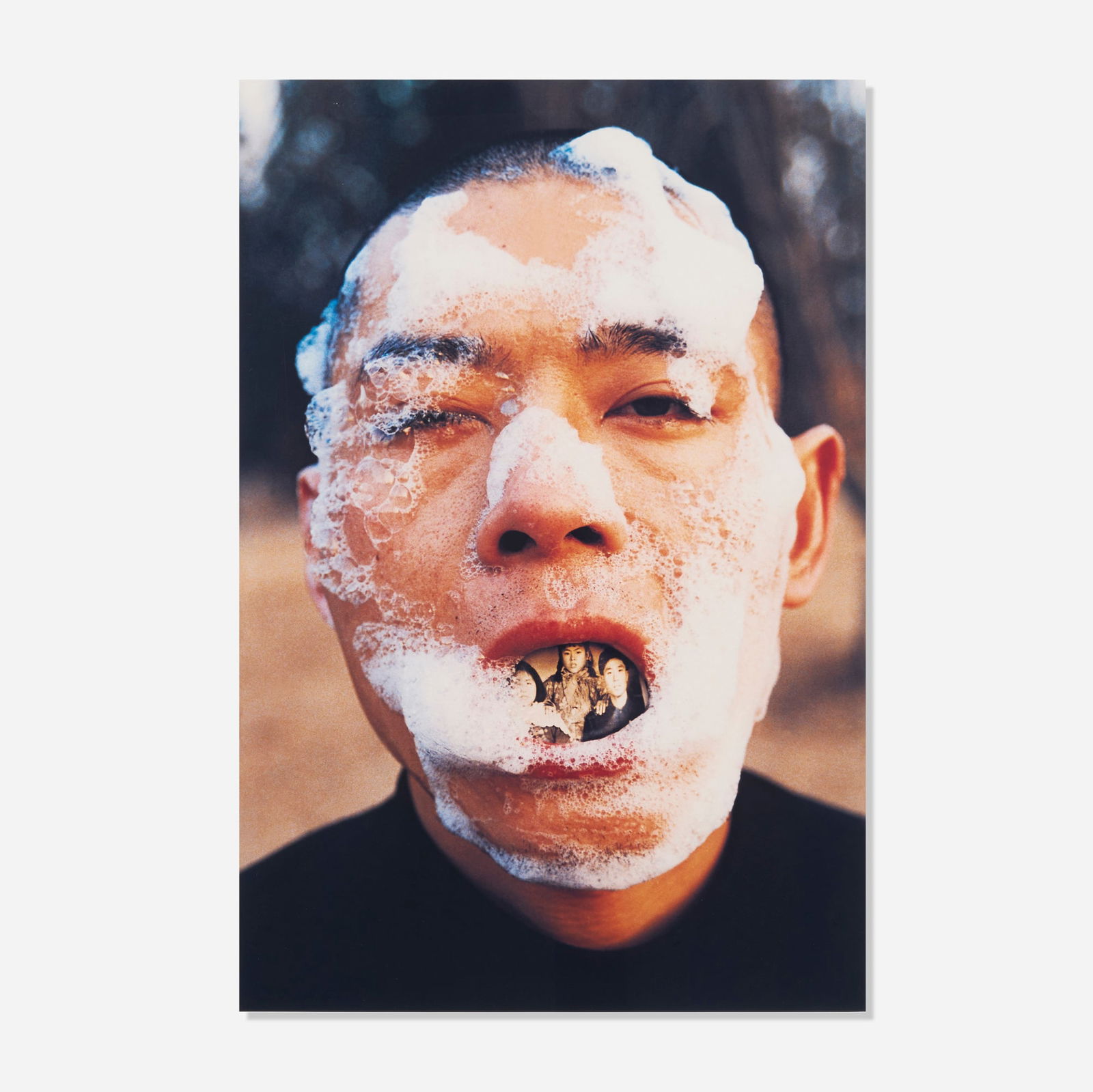 Zhang Huan, Foam (4): Zhang Huan Foam (4) 1998 C-print mounted to acrylic image: 40 h x 27 w in (102 x 69 cm) sheet: 48 h x 36.75 w in (122 x 93 cm) Signed in Chinese, dated and numbered to verso '1998 13/15'. This