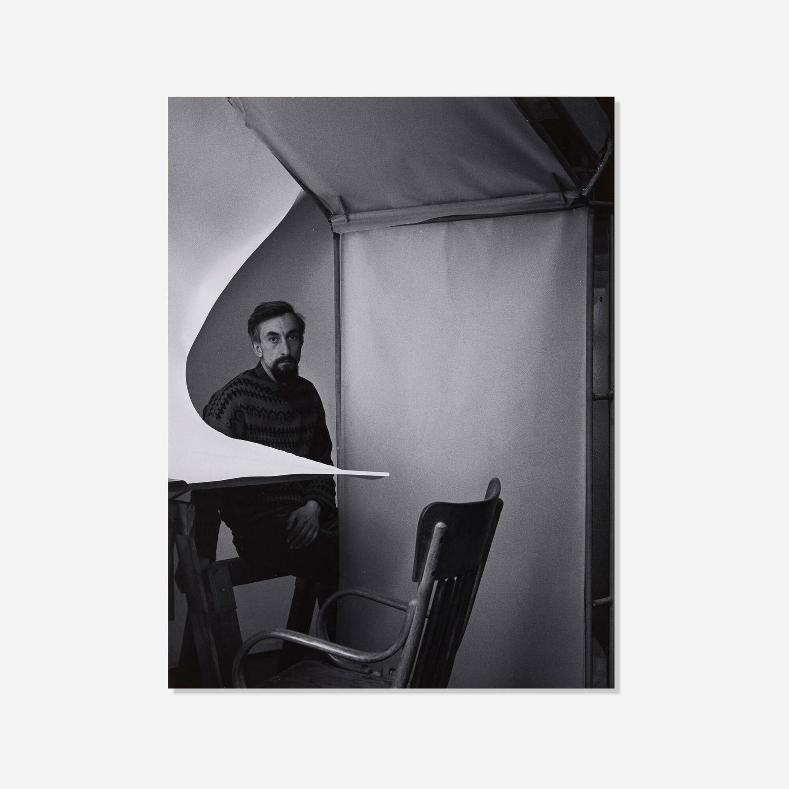 Ansel Adams, Portrait of Ski Instructor Marcel Barel: Ansel Adams Portrait of Ski Instructor Marcel Barel 1968vintage gelatin silver print image: 12.25 h x 9.25 w in (31 x 23 cm) mount: 18 h x 14 w in (46 x 36 cm) Signed to mount 'Ansel Adams'