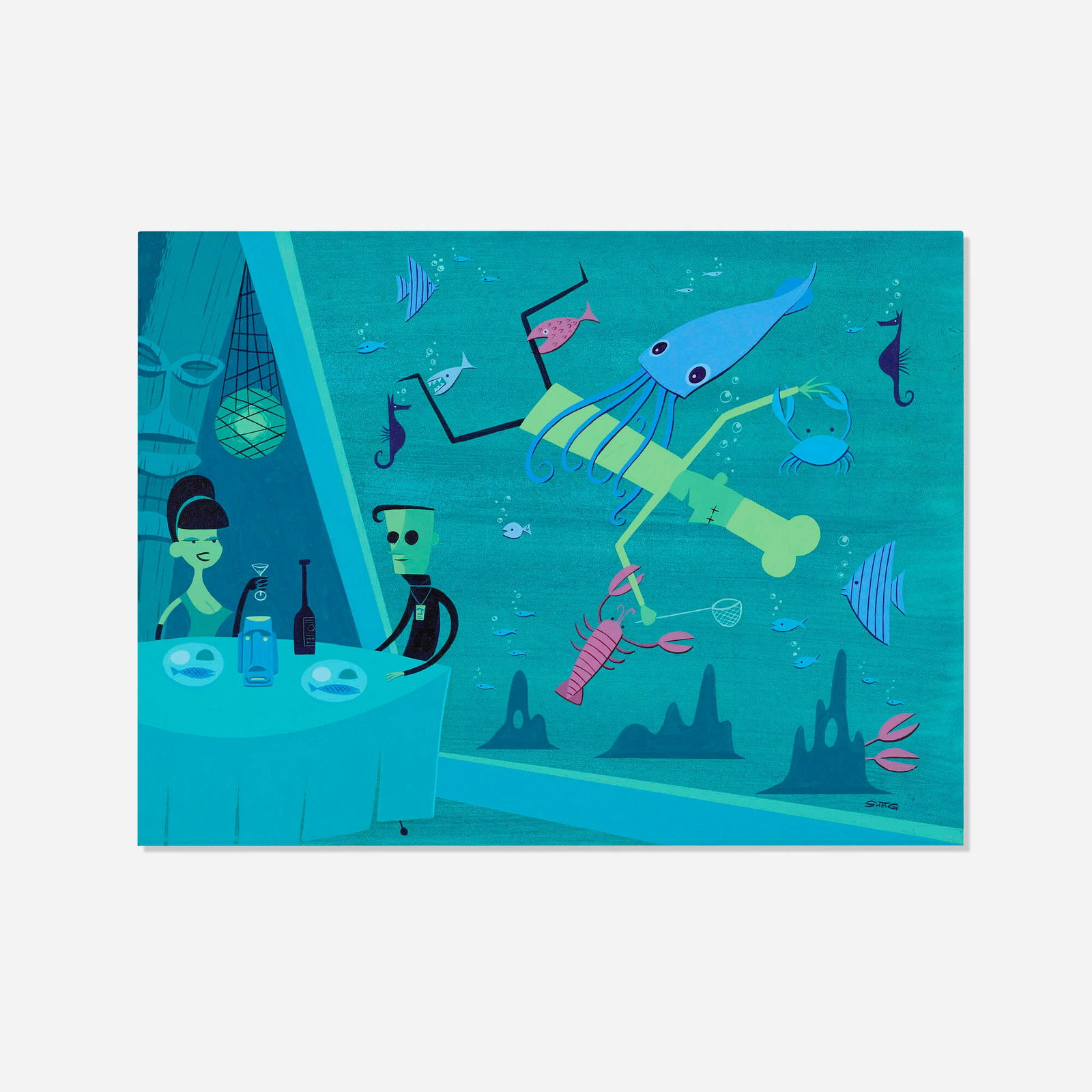 Shag (Josh Agle), Seafood Dinner (1 of 4)