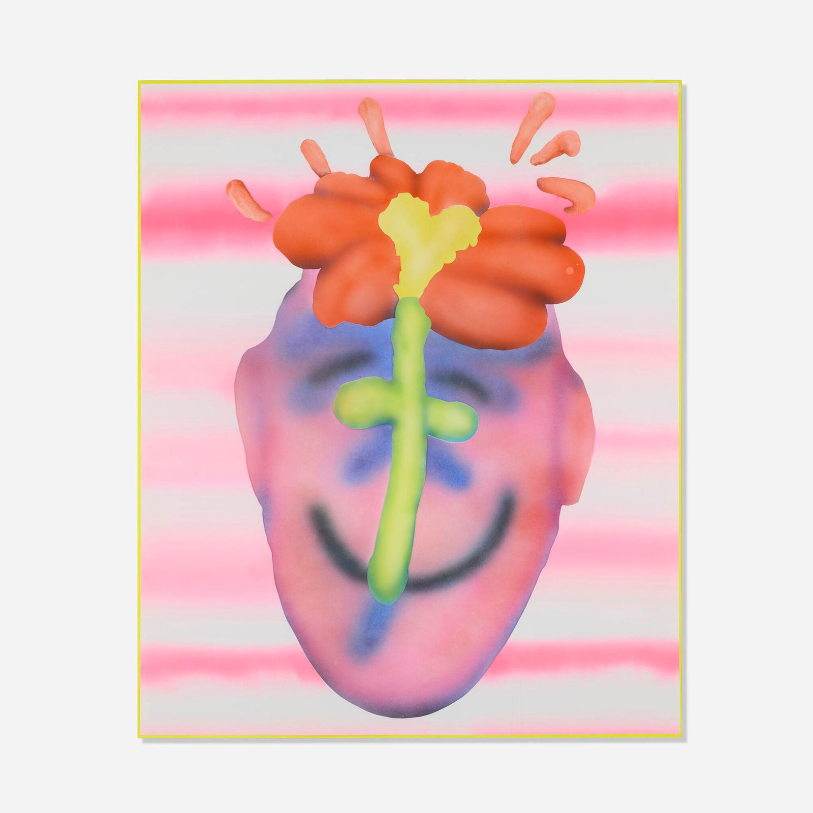 Austin Lee, Flower Face: Austin Lee Flower Face 2019 monoprint 46.75 h x 38.75 w in (119 x 98 cm) Signed and dated to verso 'Austin Lee 9/19/19'. This unique work was published by Pace Editions, New York. This work will