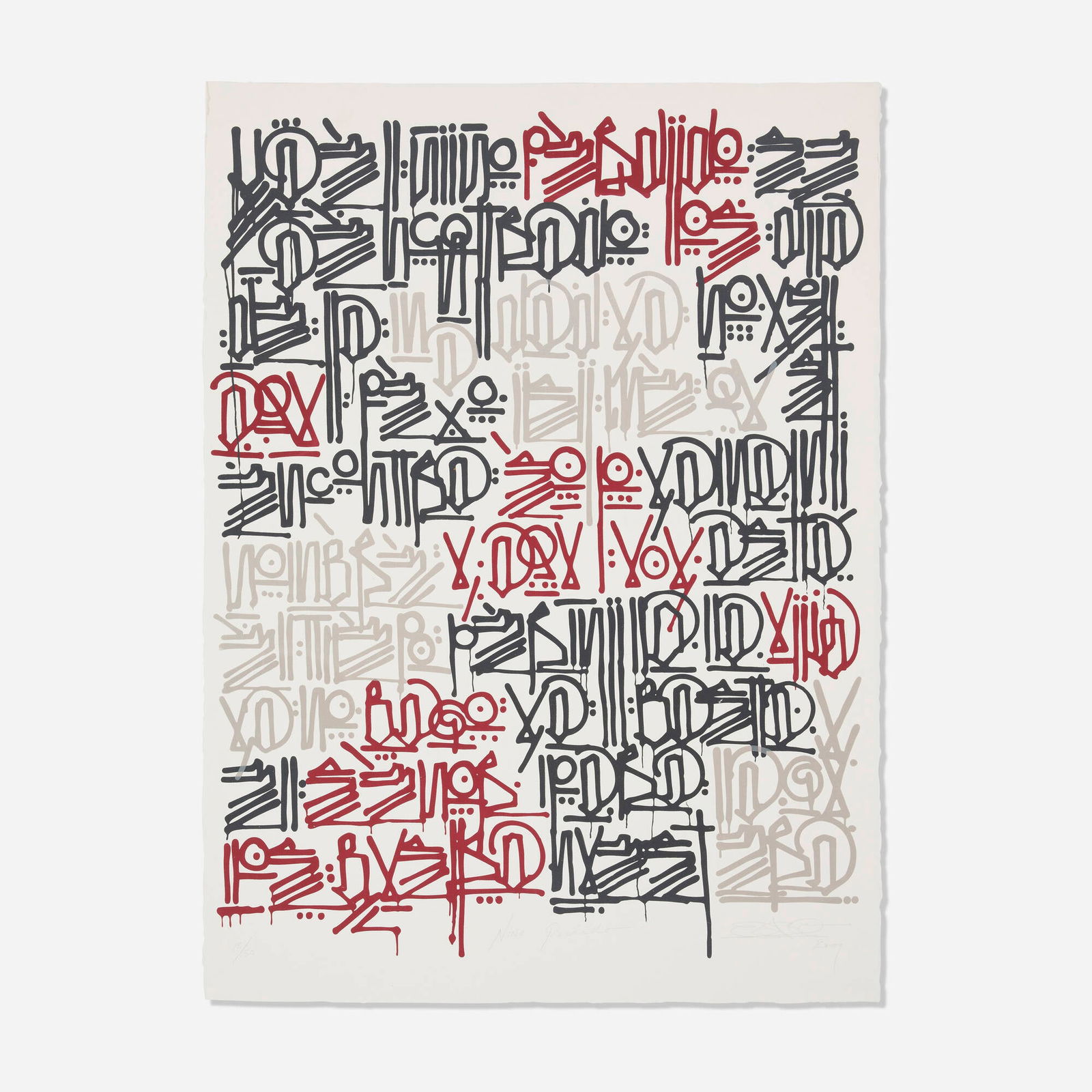 RETNA (Marquis Lewis), Nino Perdido: RETNA (Marquis Lewis) Nino Perdido 2009 screenprint in colors image: 28 h x 21.25 w in (71 x 54 cm) sheet: 30.25 h x 22.5 w in (77 x 57 cm) Signed, titled, dated and numbered to lower edge '13/50