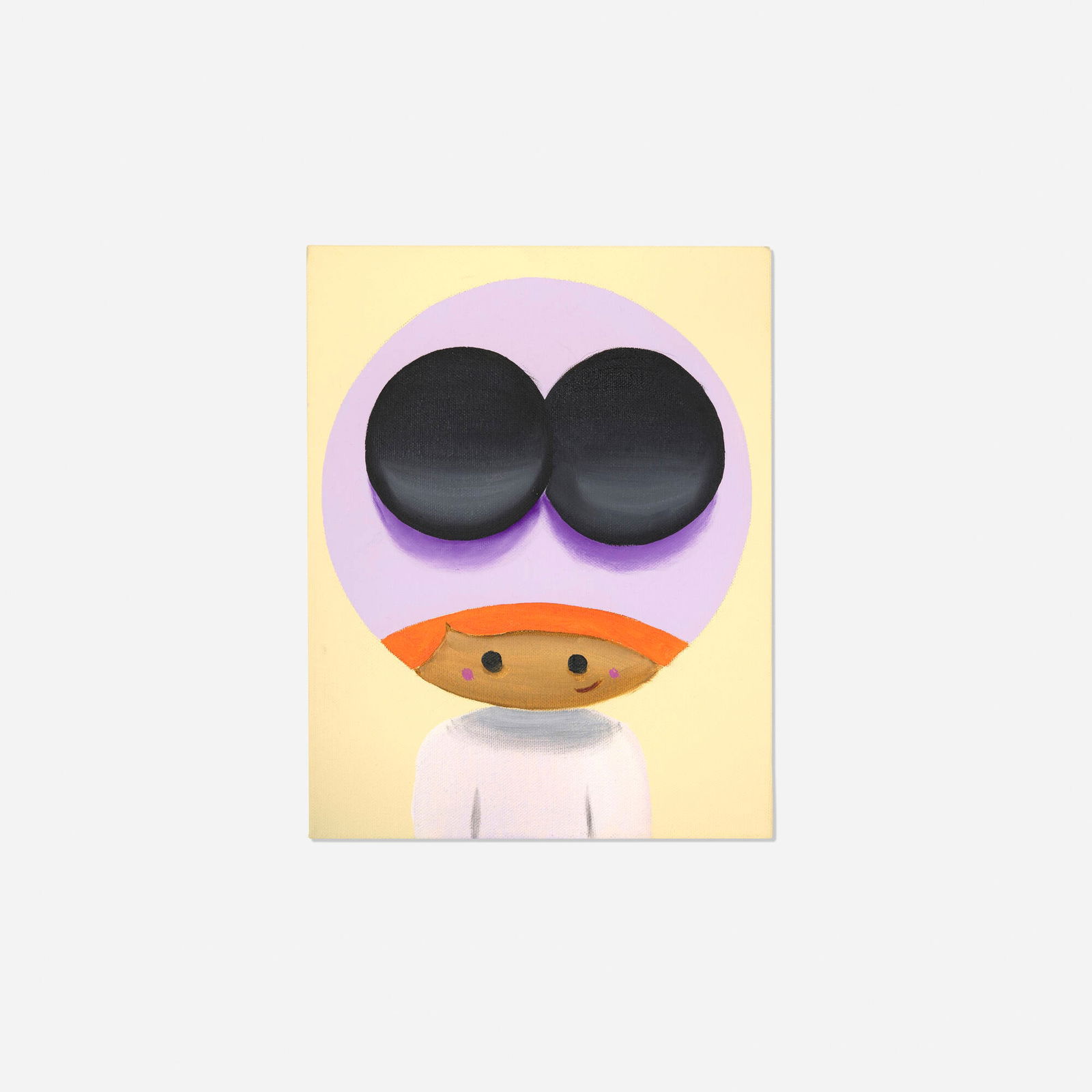 David Kaye, Pot the Black: David Kaye Pot the Black 2022 spraypaint and oil on canvas 10 h x 8 w x 1.5 d in (25 x 20 x 4 cm) Signed, titled and dated to verso 'Pot the Black 2022 D Kaye'. Provenance: Off the Record