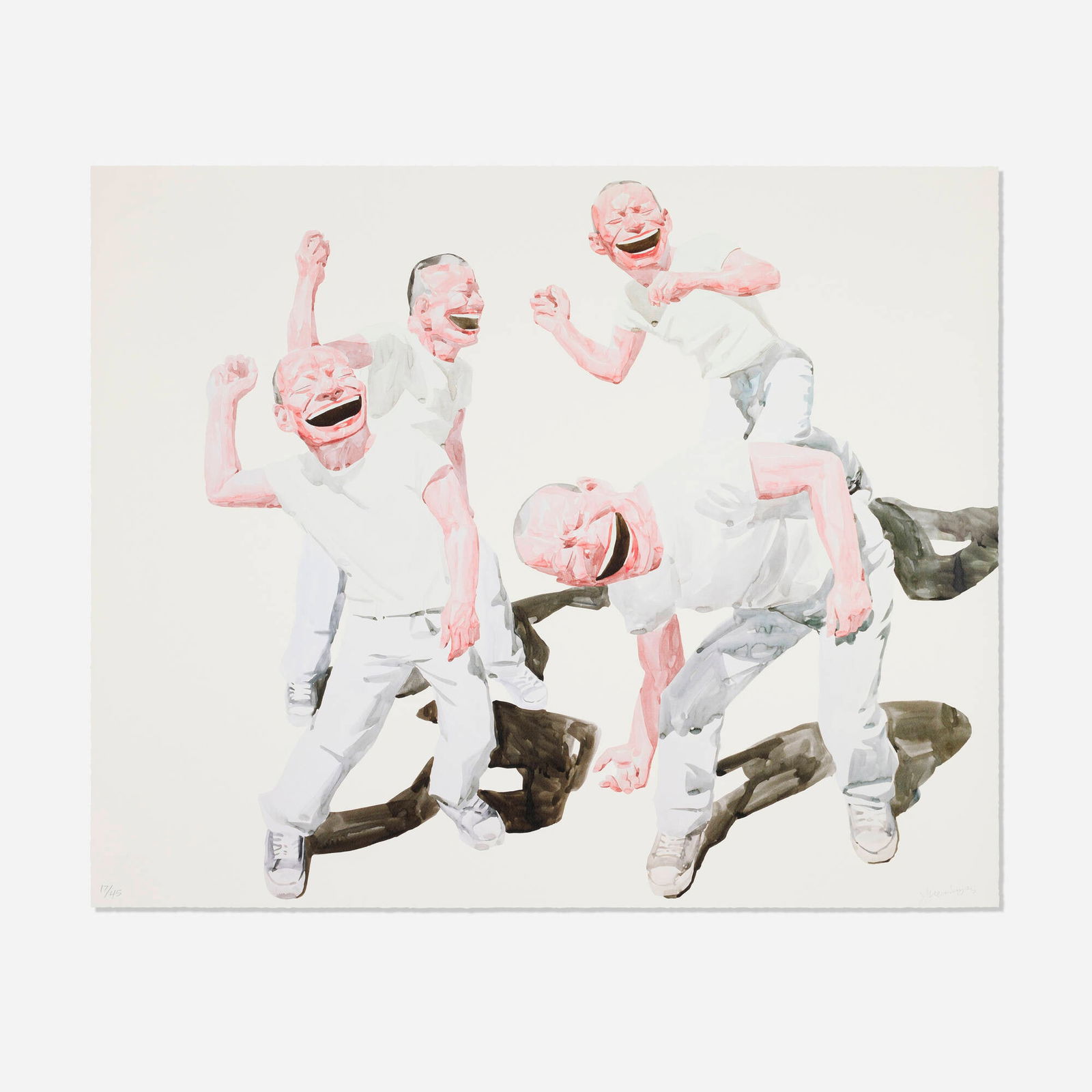 Yue Minjun, Untitled (Smile-ism No. 15): Yue Minjun Untitled (Smile-ism No. 15) 2006lithograph in colors 35.25 h x 43.125 w in (90 x 110 cm) Signed and numbered to lower edge '17/45 Yue Minjun'. This work is number 17 from the editio