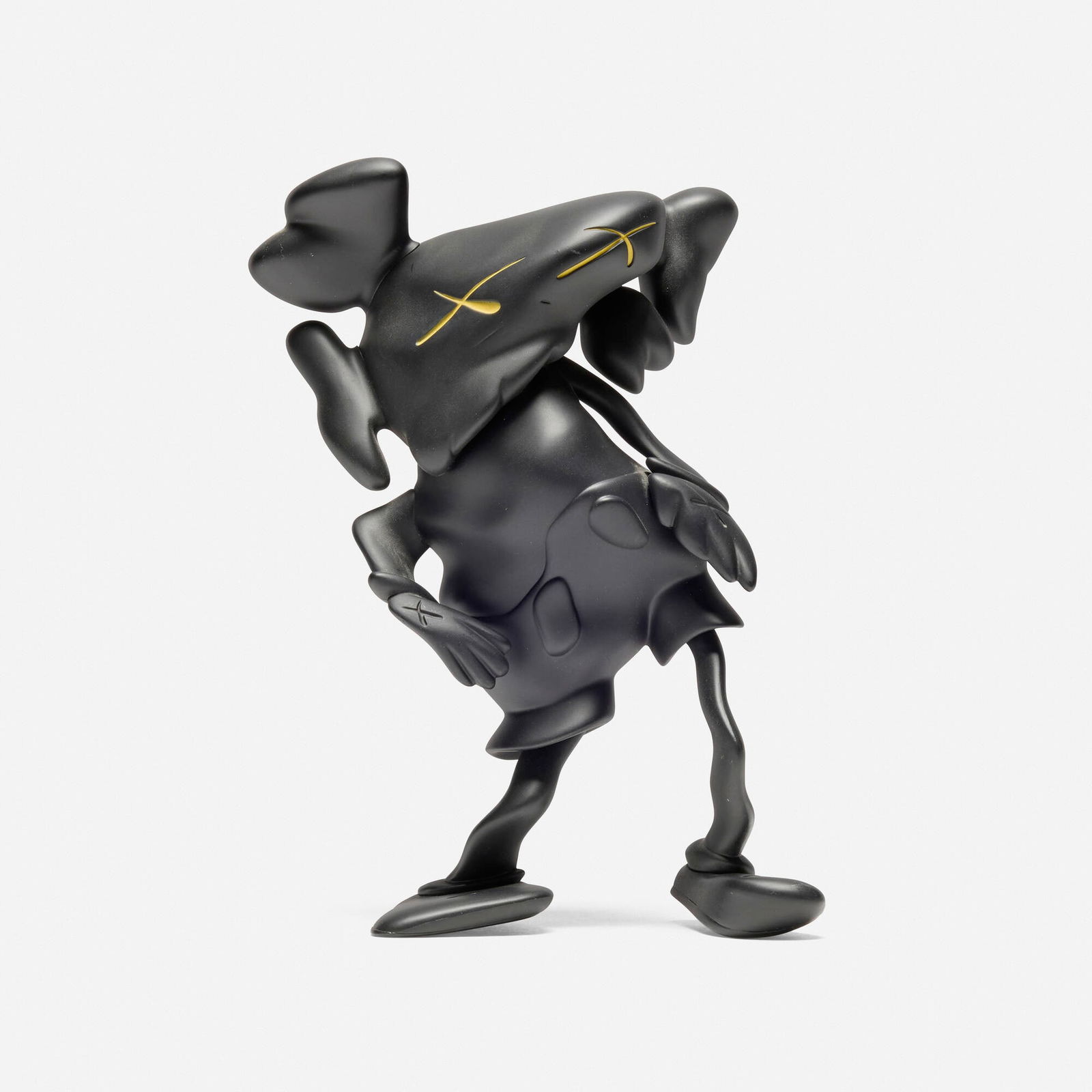 KAWS X Robert Lazzarini, Companion (Black): KAWS X Robert Lazzarini Companion (Black) 2010 painted cast vinyl 7.5 h x 4.75 w x 3 d in (19 x 12 x 8 cm) Molded signature, date and manufacturer's mark to underside 'KAWS / Lazzarini 2010