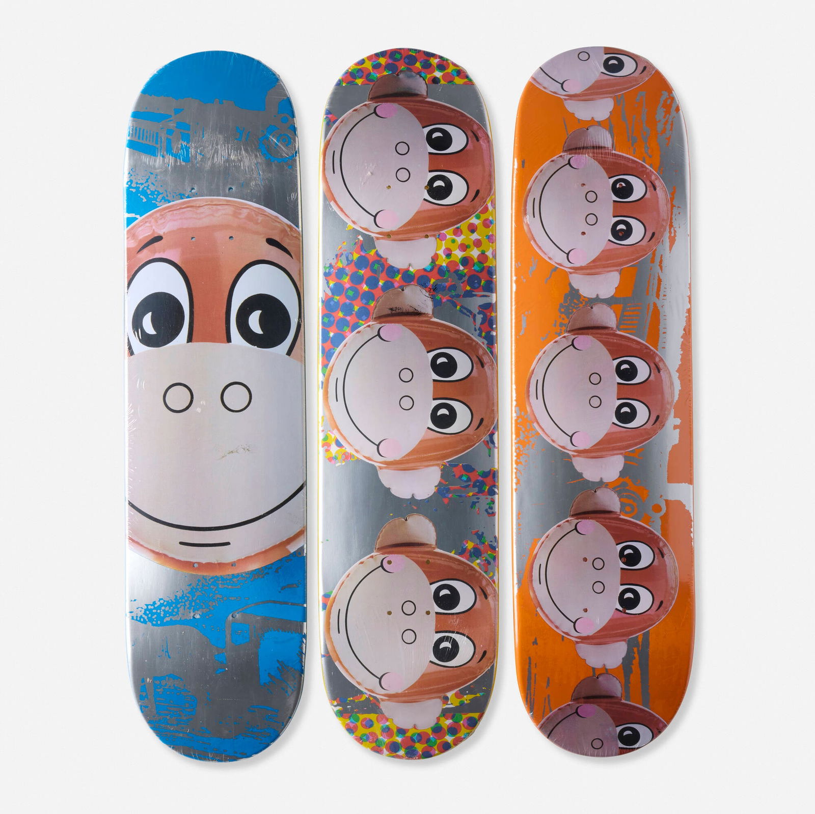 Jeff Koons X Supreme, Monkey Train skateboard decks, set of three (1 of 2)