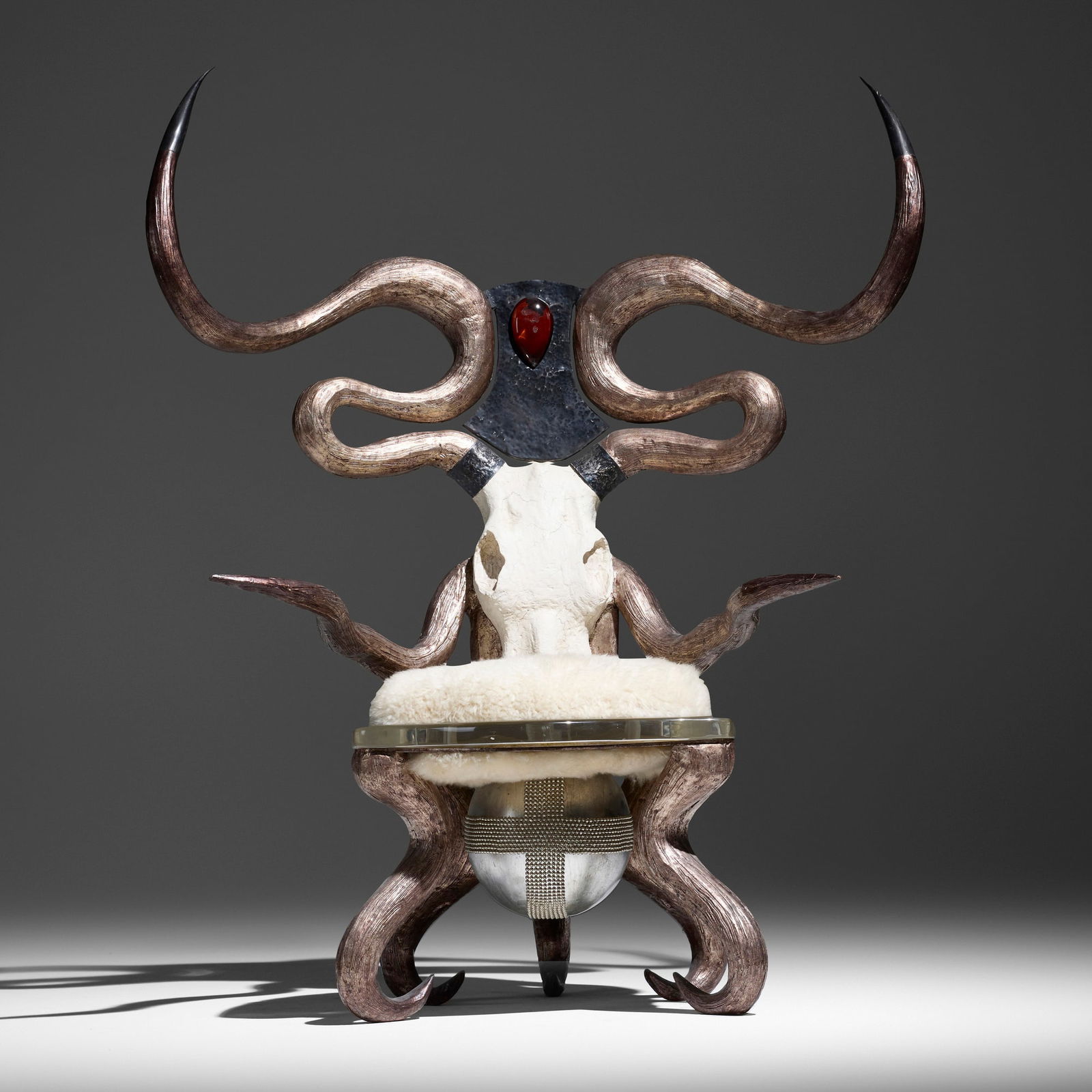 Costello Tagliapietra, Throne for Jean De Merry: Costello Tagliapietra Throne for Jean De Merry USA, c. 2011resin, Lucite, steel, shearling 64.5 h x 52 w x 30 d in (164 x 132 x 76 cm) This work was created for JDM-TEN, a charity event