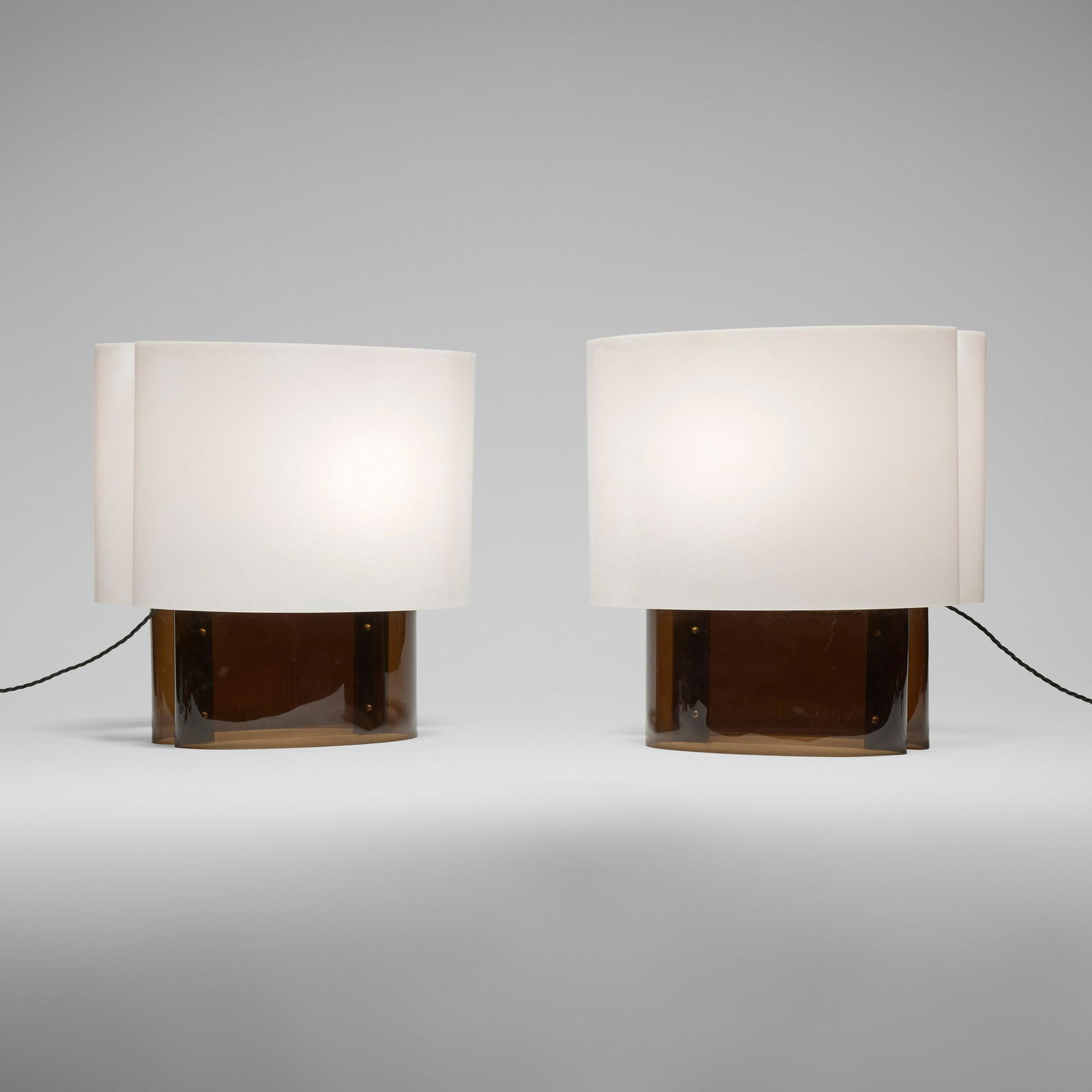 Danielle Quarante, attribution, Table lamps, pair: Danielle Quarante, attribution Table lamps, pair c. 1970 acrylic 17.25 h x 16.25 w x 14.75 d in (44 x 41 x 37 cm) Provenance: Important Private Collection, California This work will ship from