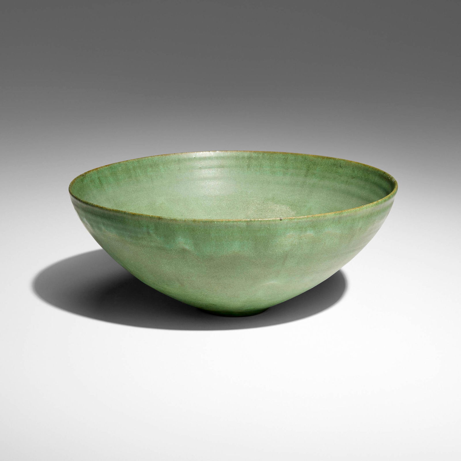 Gertrud and Otto Natzler, Early bowl: Gertrud and Otto Natzler Early bowl 1940glazed earthenware 3.375 h x 8.625 dia in (9 x 22 cm) Signed to underside 'G+O Natzler' with archive number '1227' and artist's chopmark.