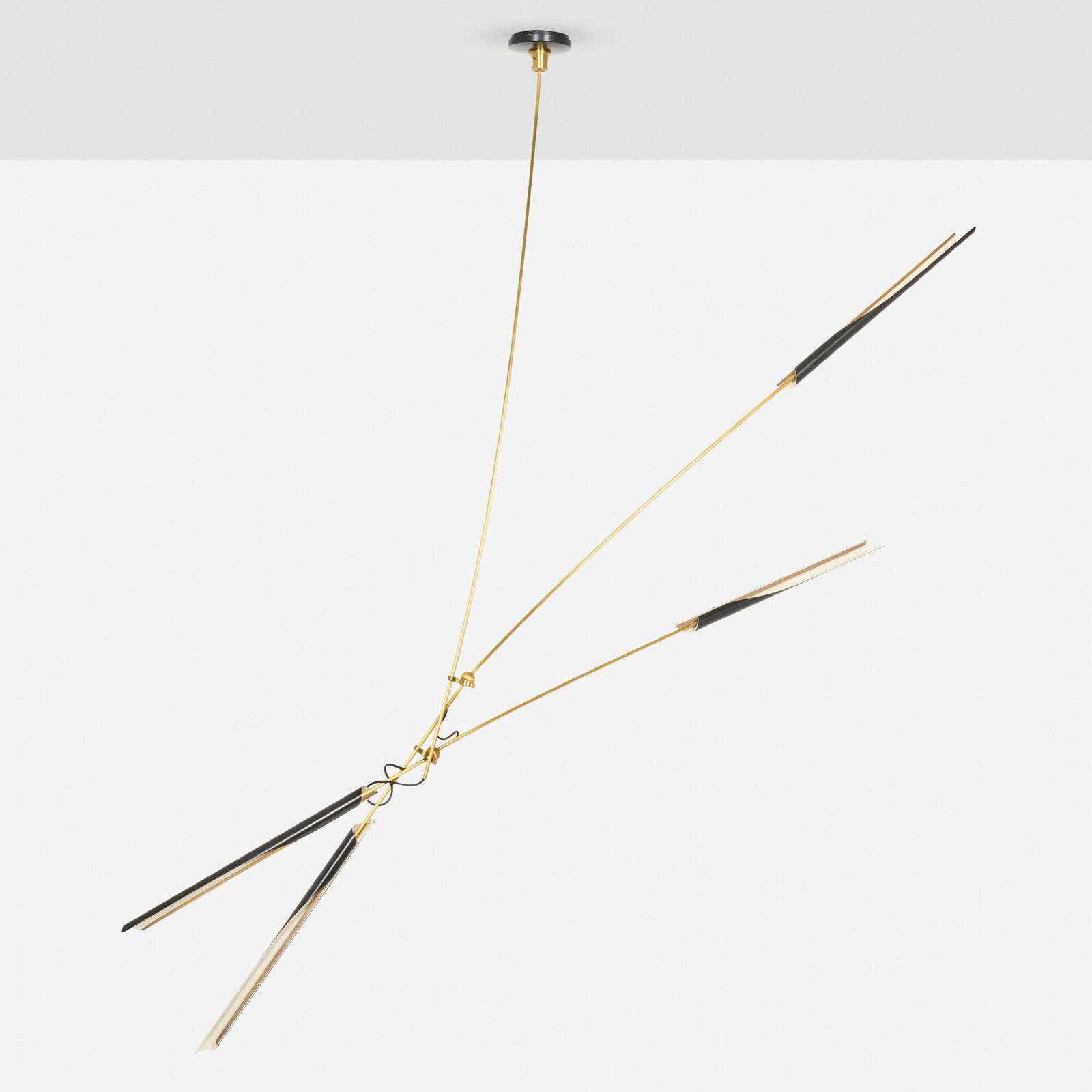 David Weeks, Otto X Pendant, model 448: David Weeks Otto X Pendant, model 448 David Weeks Studio LLC USA, 21st century brass, powder-coated aluminum 104 h x 85 w x 18 d in (264 x 216 x 46 cm) Provenance: Private Collection This work