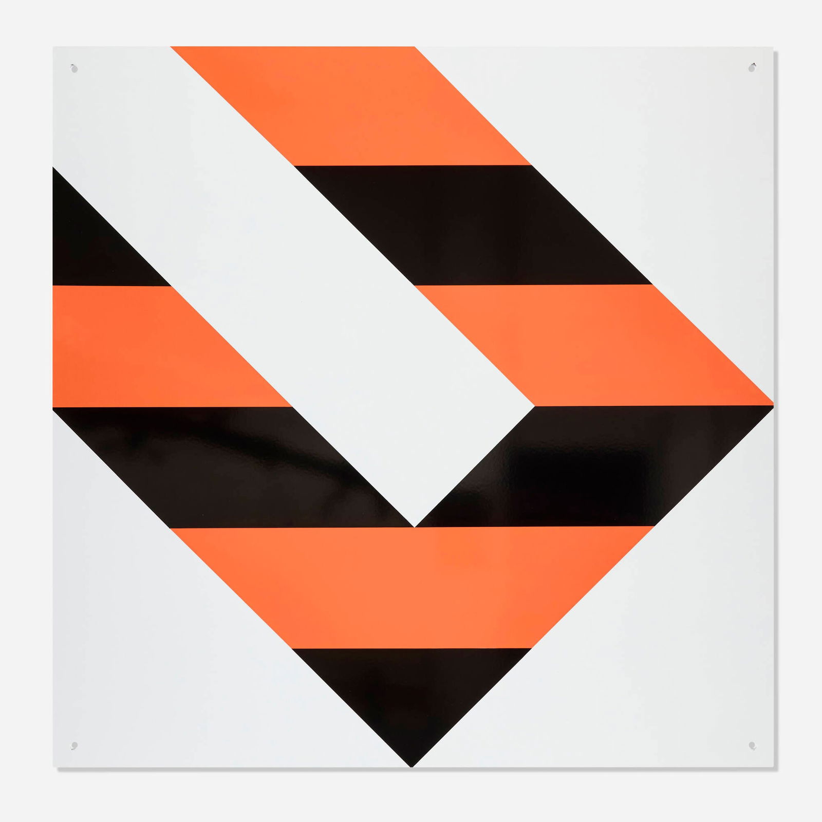 Barbara Stauffacher Solomon, SuperSign: Barbara Stauffacher Solomon SuperSign 2018porcelain enamel on steel 48 h x 48 w in (122 x 122 cm) This work has the option to be displayed in a variety of orientations. Signed, numbered