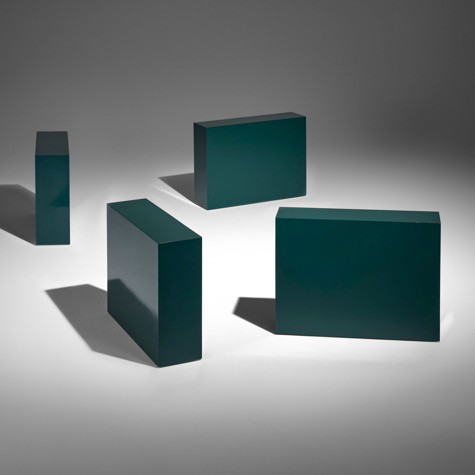 William (Billy) Haines, Side tables from the Deutsch House, Beverly Hills, set of four: William (Billy) Haines Side tables from the Deutsch House, Beverly Hills, set of four USA, c. 1959lacquered wood 23.5 h x 31.5 w x 8.5 d in (60 x 80 x 22 cm) Provenance: Arman