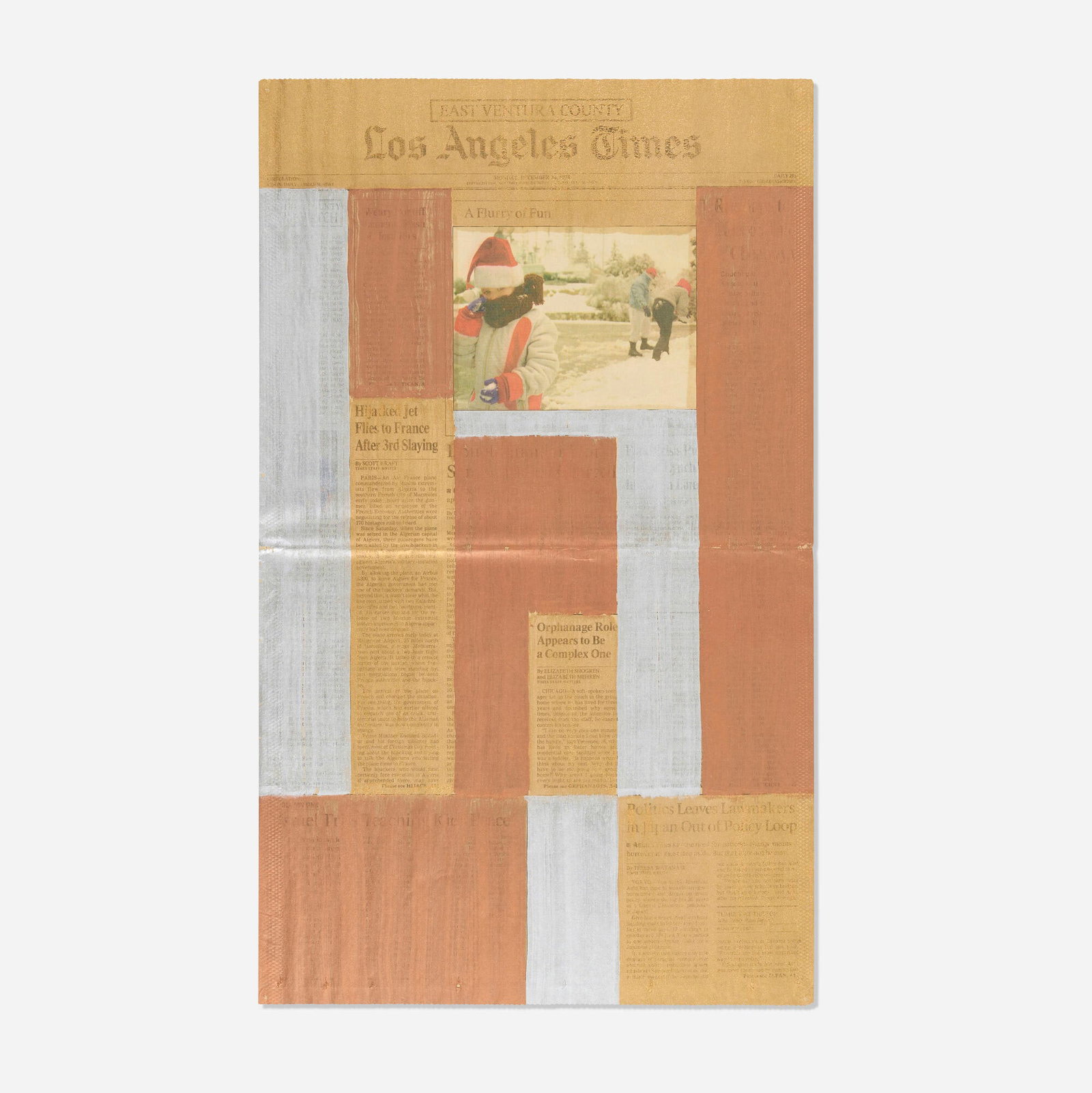 James Hayward, Untitled: James Hayward Untitled 1994oil on newsprint 23 h x 14 w in (58 x 36 cm) Signed, dated and inscribed to verso '12/26/94 J. Hayward For Bob and Kiyo Thanks for your help this past year. Best of