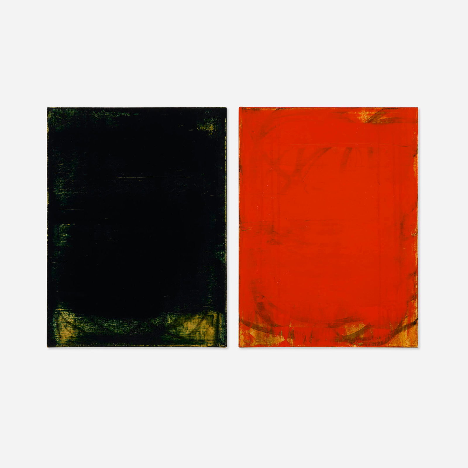 Robert Kelly, Tantra XV (diptych): Robert Kelly Tantra XV (diptych) 1999 oil and mixed media on canvas each: 20 h x 15 w in (51 x 38 cm) overall: 20 h x 32 w in (51 x 81 cm) Signed, titled and dated to verso of each 'Tantra XV