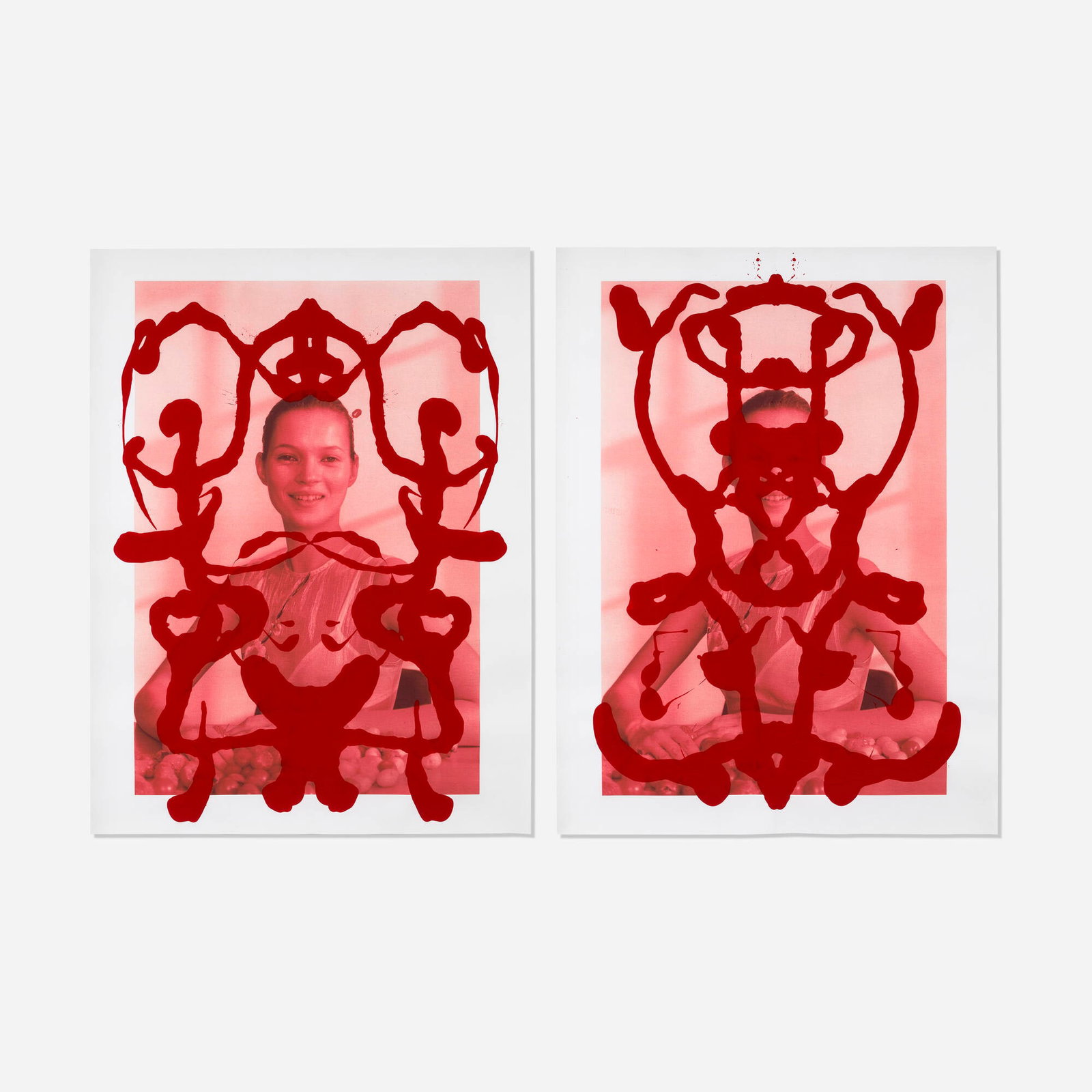 Asher Penn, Kate Moss Rorschach (Red on Red) (two works) (1 of 3)