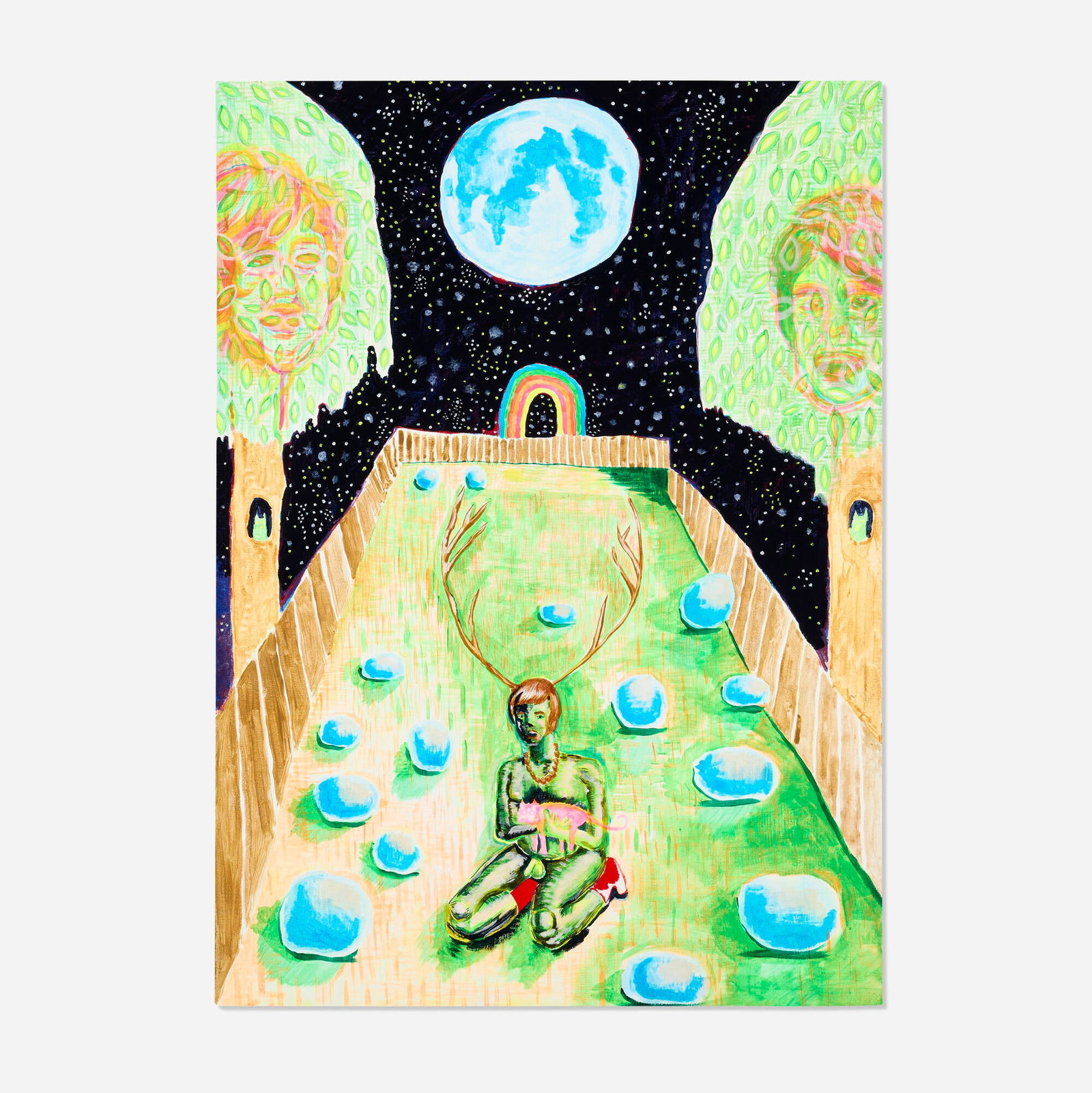 Nick Lowe, Self Portrait: Nick Lowe Self Portrait 2001 acrylic on canvas over panel 48 h x 34.5 w in (122 x 88 cm) This work will ship from Los Angeles, California.