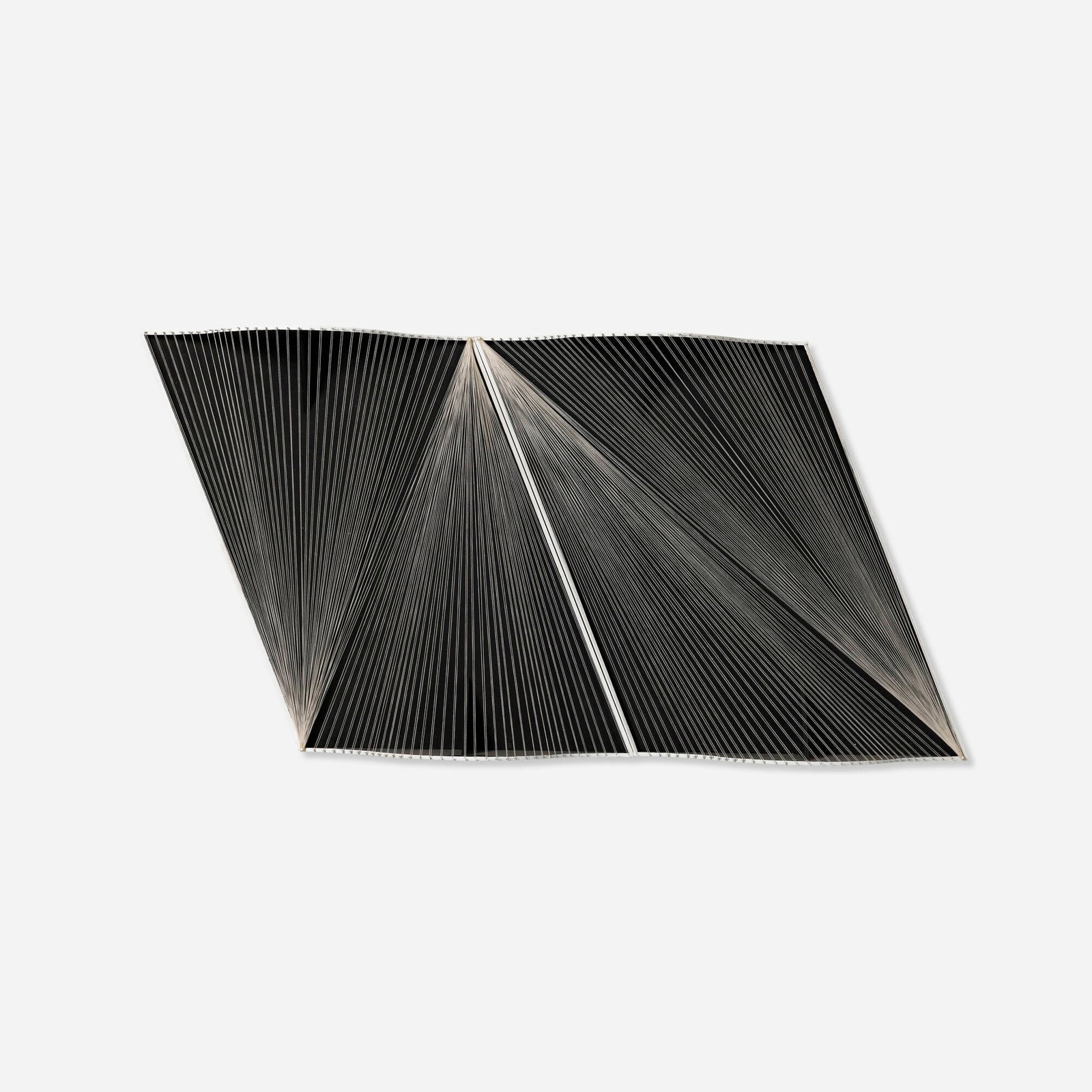 Julian Hoeber, Curtain Wall Vector Model - Elevation 11: Julian Hoeber Curtain Wall Vector Model - Elevation 11 2016acrylic, string and nails on plywood and basswood construction in two parts each: 20.75 h x 18.5 w x 6.25 d in (53 x 47 x 16 cm) overall: