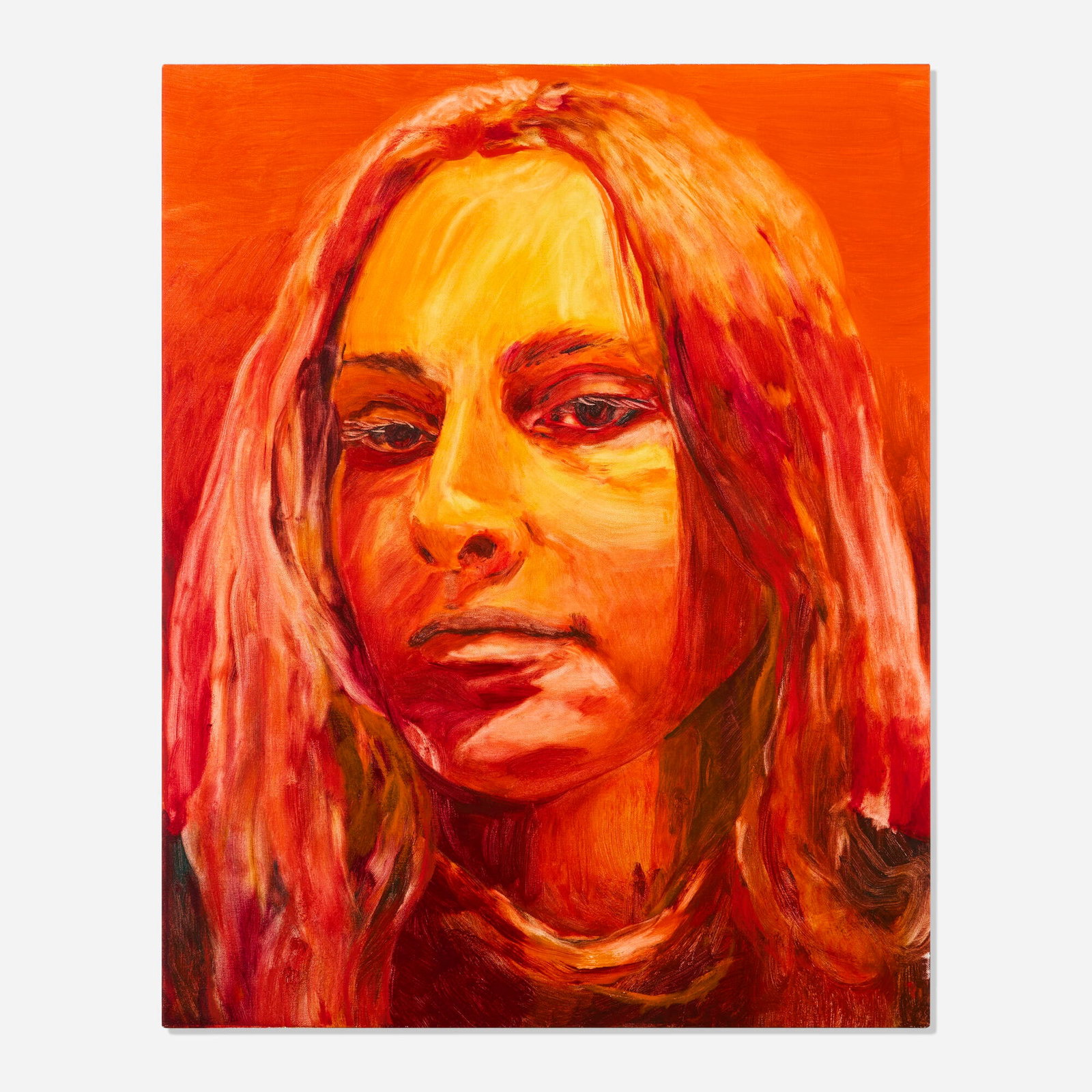 Caroline Absher, Andi: Caroline Absher Andi 2022oil on canvas 30 h x 24 w in (76 x 61 cm) Signed, titled and dated to verso 'CEA 2022 -Andi-'. Provenance: Her Clique, Lisbon | Private Collect