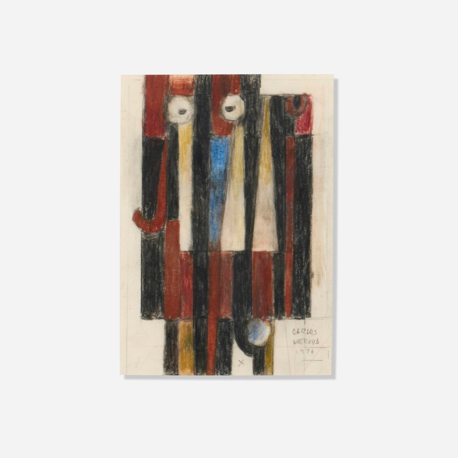 Carlos Merida, Sin titulo: Carlos Merida Sin titulo 1979 mixed media on paper sight: 7.5 h x 5.375 w in (19 x 14 cm) Signed and dated to lower right 'Merida 1979'. Provenance: Galeria Lopez Quiroga, Mexico City | Private