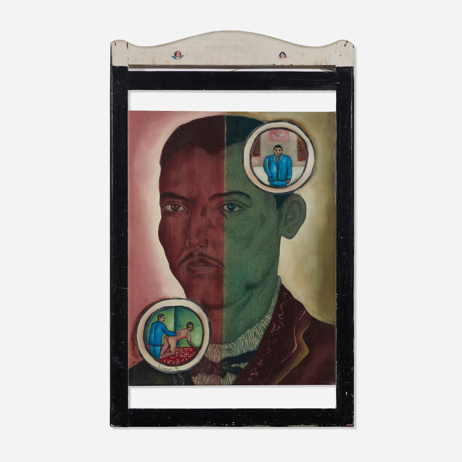 Arturo Elizondo, Untitled: Arturo Elizondo Untitled oil on canvas in artist's frame 29 h x 18 w in (74 x 46 cm) Signed and dated to lower left 'Elizondo 1991'. Provenance: Carla Stellweg Gallery, New York | Private