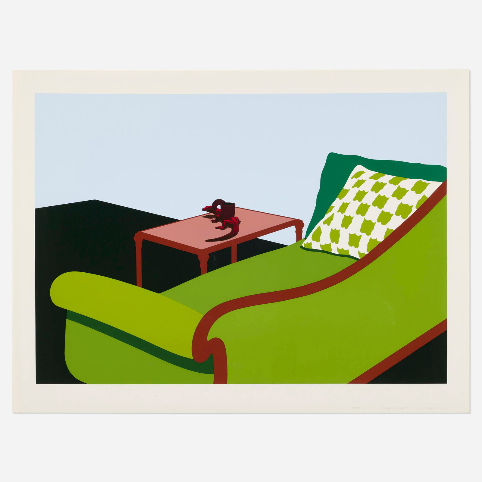 Ken Price, Lizard Cup (from the Interior series): Ken Price Lizard Cup (from the Interior series) 1971 screenprint in colors on Arjomari wove image: 25.25 h x 36 w in (64 x 91 cm) sheet: 30 h x 39.75 w in (76 x 101 cm) Signed, titled, dated, and