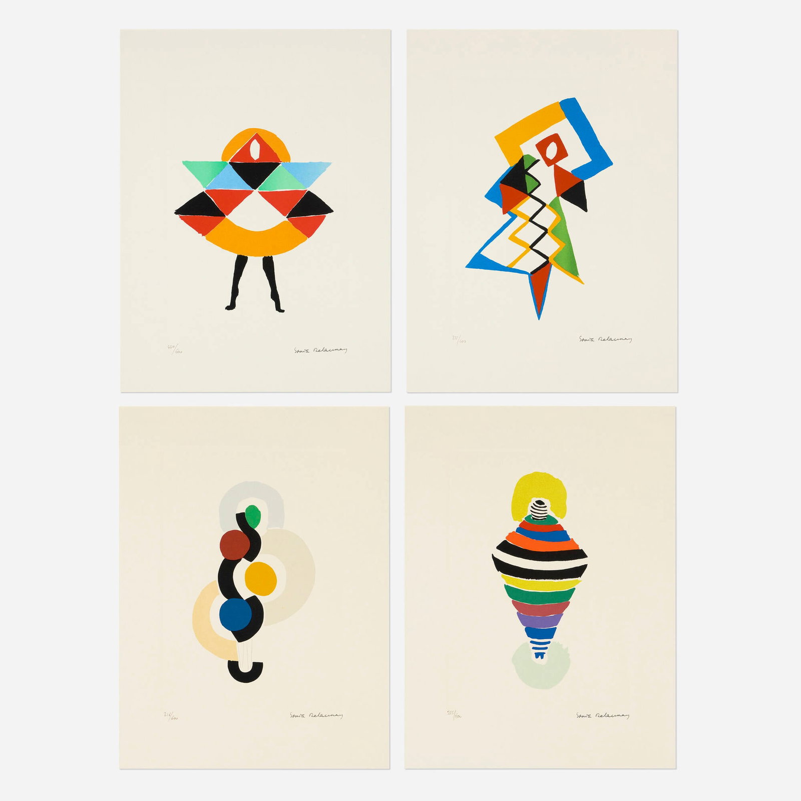 Sonia Delaunay, Robe-toupie, Rio; Danse, rythme sans fin; Jazz; Carnaval (four works) (1 of 2)