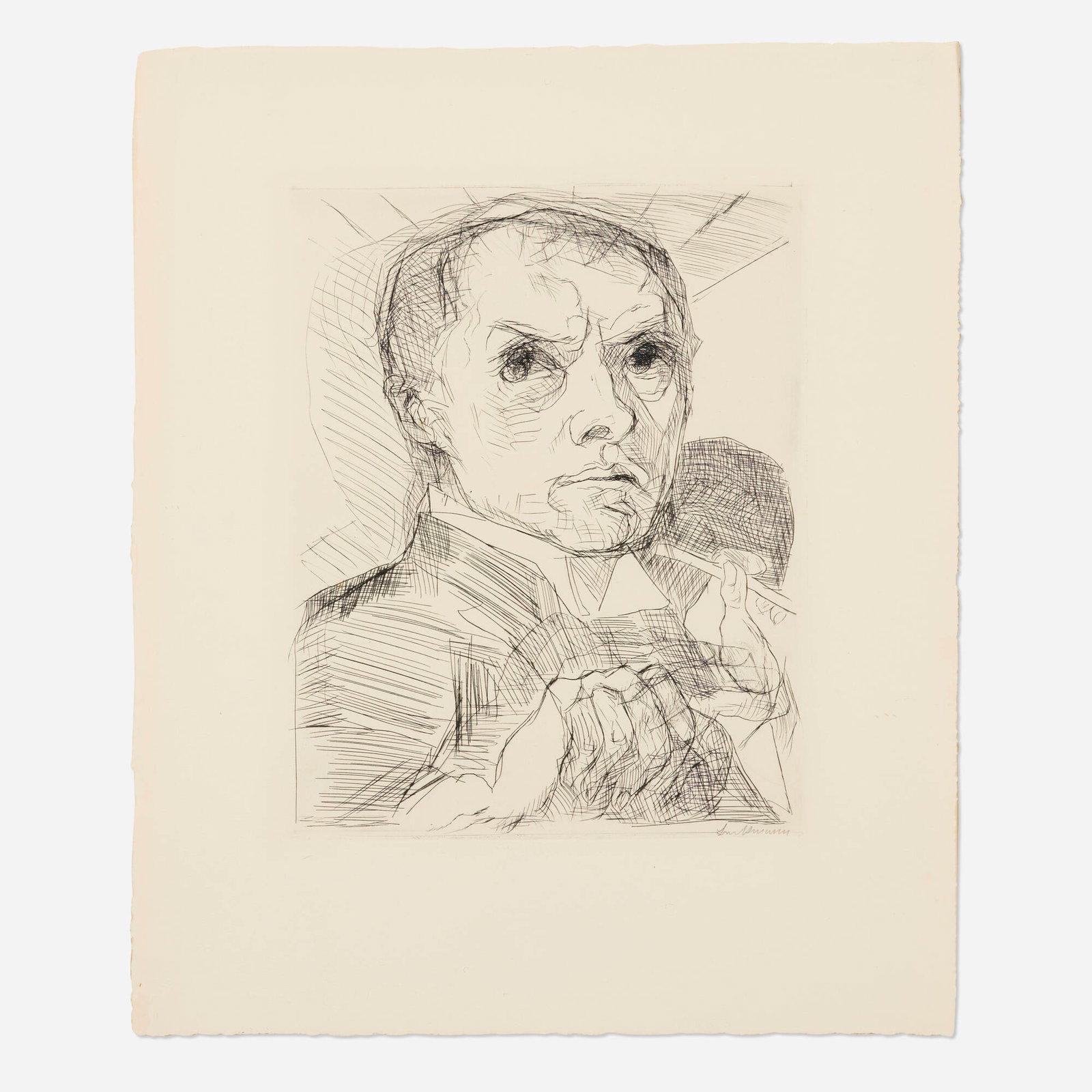 Max Beckmann, Selbstbildnis mit Griffel (Self-Portrait with Stylus) (from Gesichter) (1 of 4)
