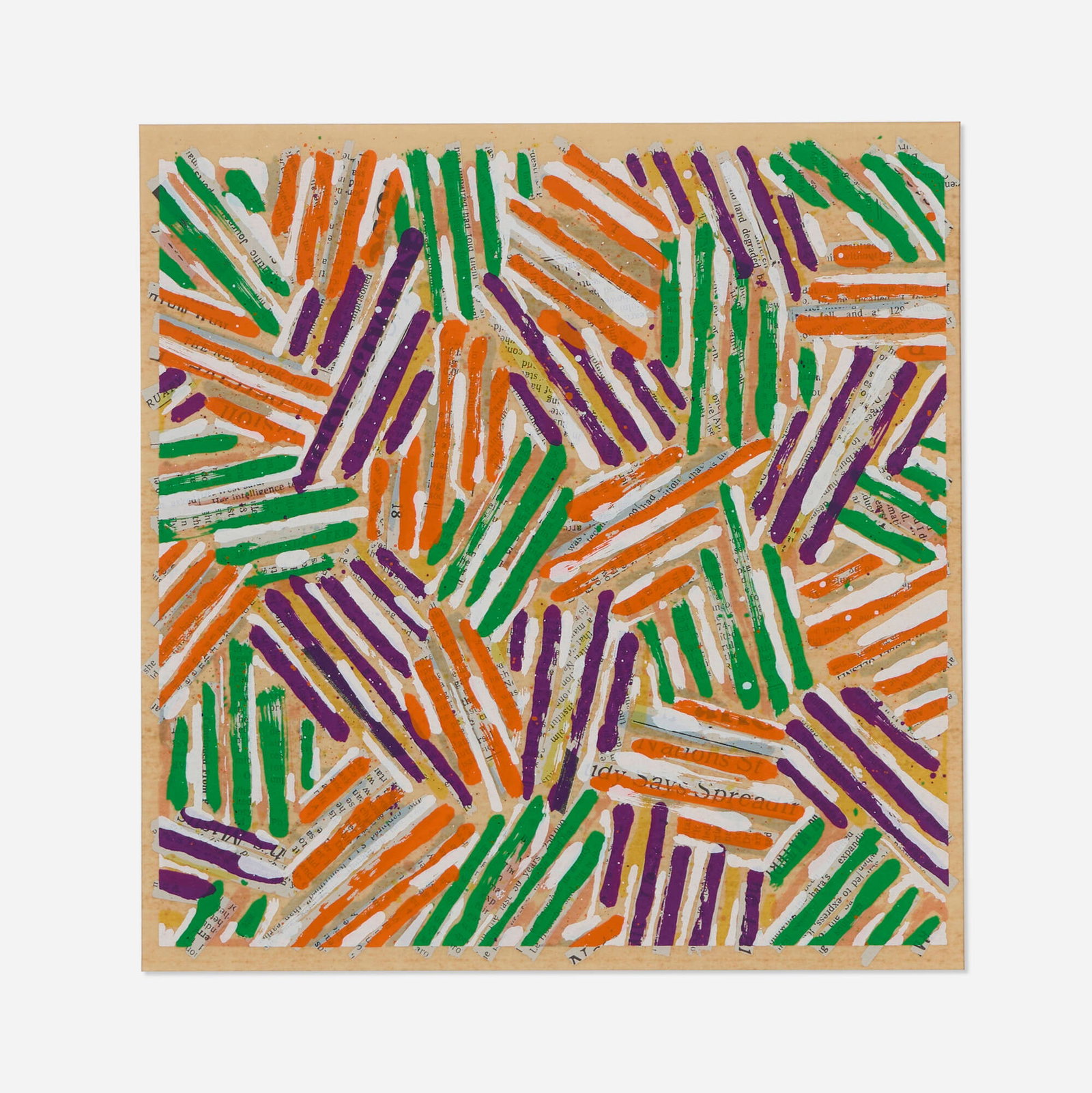 Jasper Johns, Cross Hatch: Jasper Johns Cross Hatch 1977 screenprint in colors on Patapar printing parchment sight: 9.625 h x 9.25 w in (24 x 23 cm) This work is from the edition of 3000 printed by Simca Print Artists, I