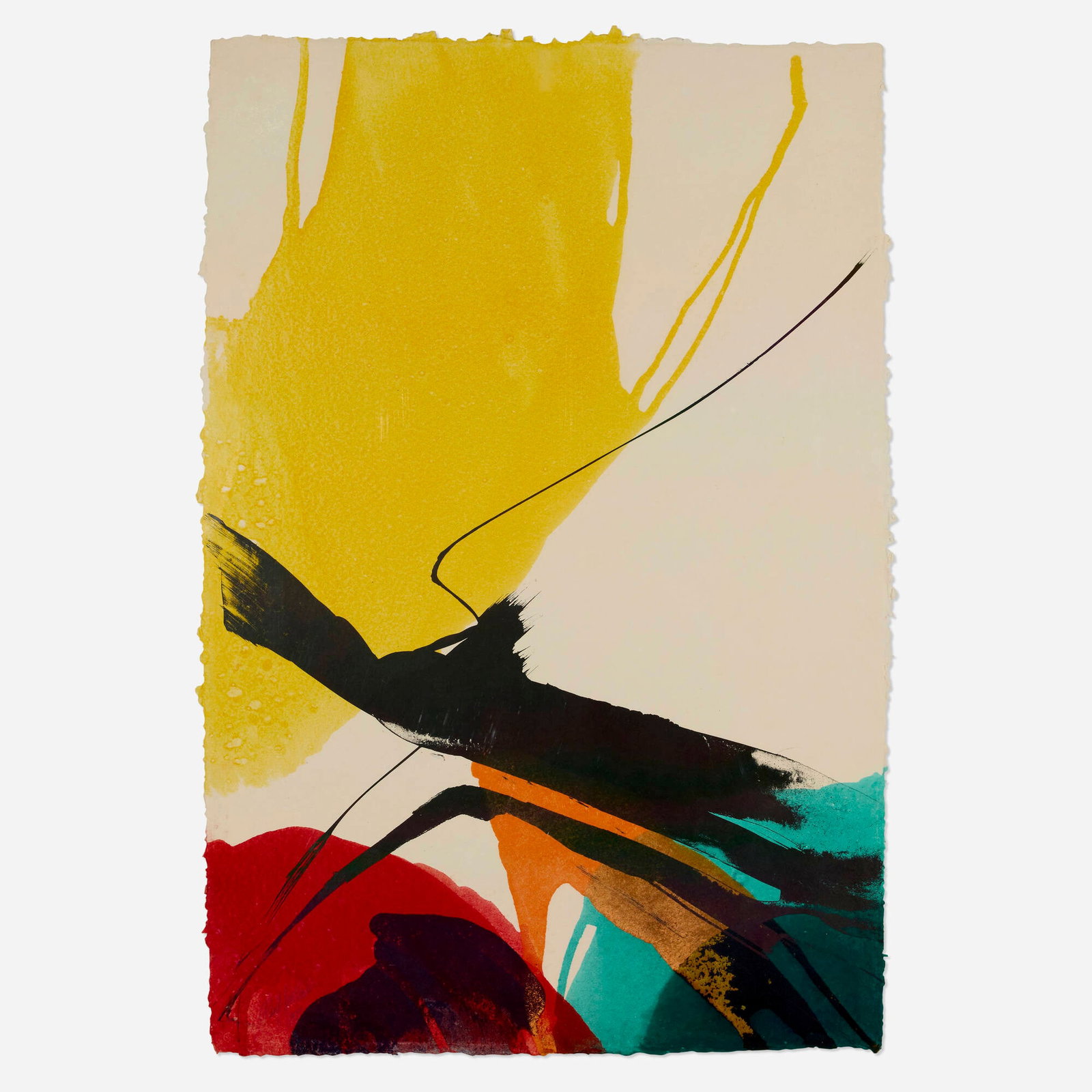 Paul Jenkins, Four Winds I: Paul Jenkins Four Winds I 1980 monoprint sight: 47.875 h x 33 w in (122 x 84 cm) Signed and dated to lower left 'Paul Jenkins 1980'. This unique work was published by Tyler Graphics L