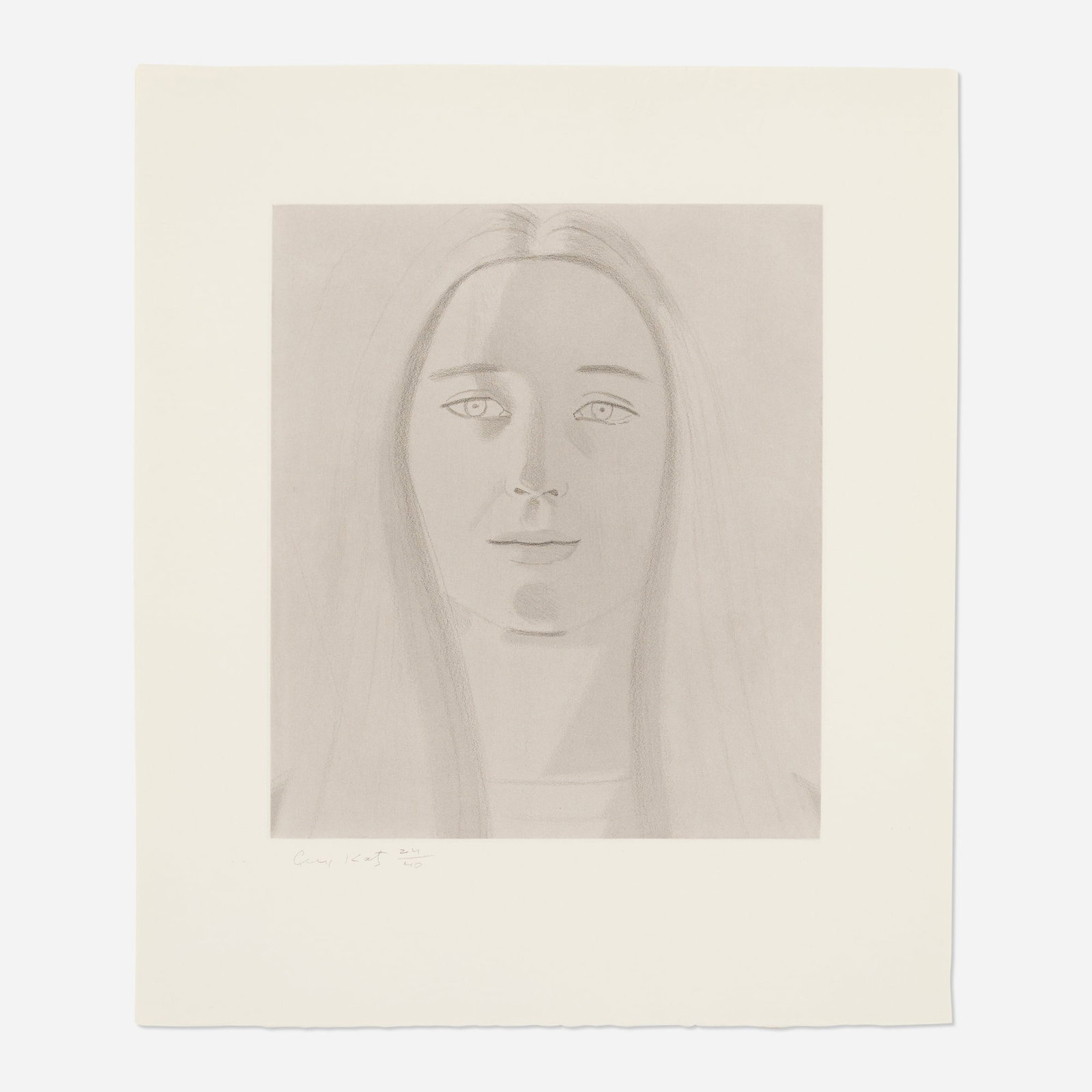 Alex Katz, Jayne Anne (from the Give Me Tomorrow portfolio): Alex Katz Jayne Anne (from the Give Me Tomorrow portfolio) 1984 vernis mou and aquatint on Hahnemule image: 11.875 h x 10.25 w in (30 x 26 cm) sheet: 18 h x 15.25 w in (46 x 39 cm) Signed an
