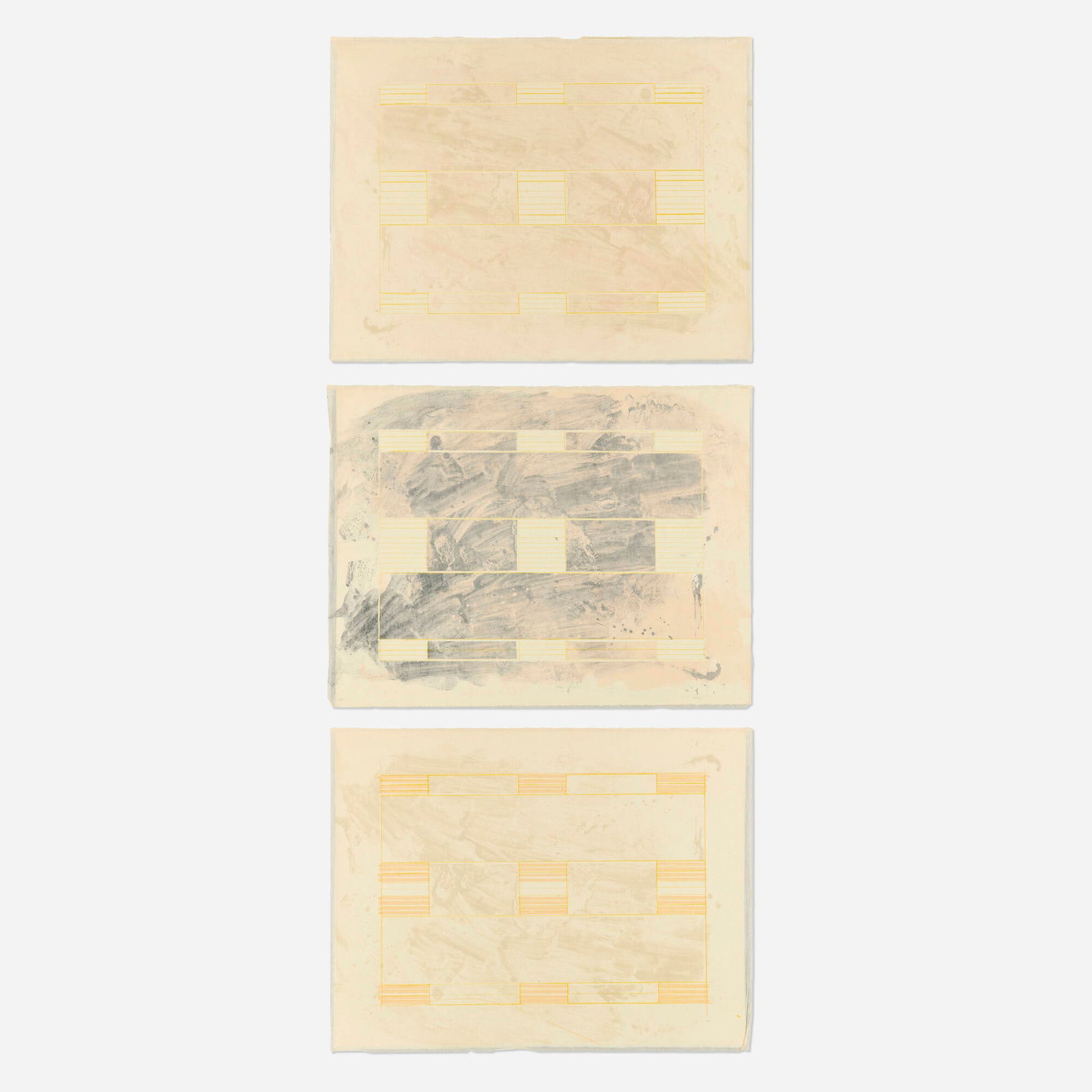 Ed Moses, Three works from the London Series: Ed Moses Three works from the London Series 1972 lithograph in colors on Japanese and wove paper each: 24 h x 31 w in (61 x 79 cm) Signed, dated, and numbered to lower edge of each work '1