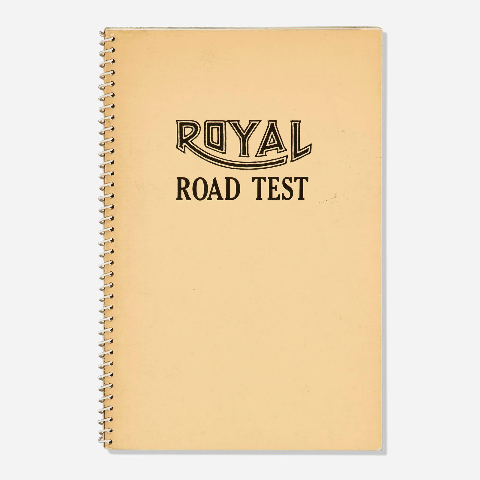 Ed Ruscha, Mason Williams and Patrick Blackwell, Royal Road Test: Ed Ruscha, Mason Williams and Patrick Blackwell Royal Road Test 1967 / 1971 offset lithograph on 80 lb. white Prentice Gloss with spiral binding 9.5 h x 6.5 w x 0.125 d in (24 x 17 x 0 cm) This