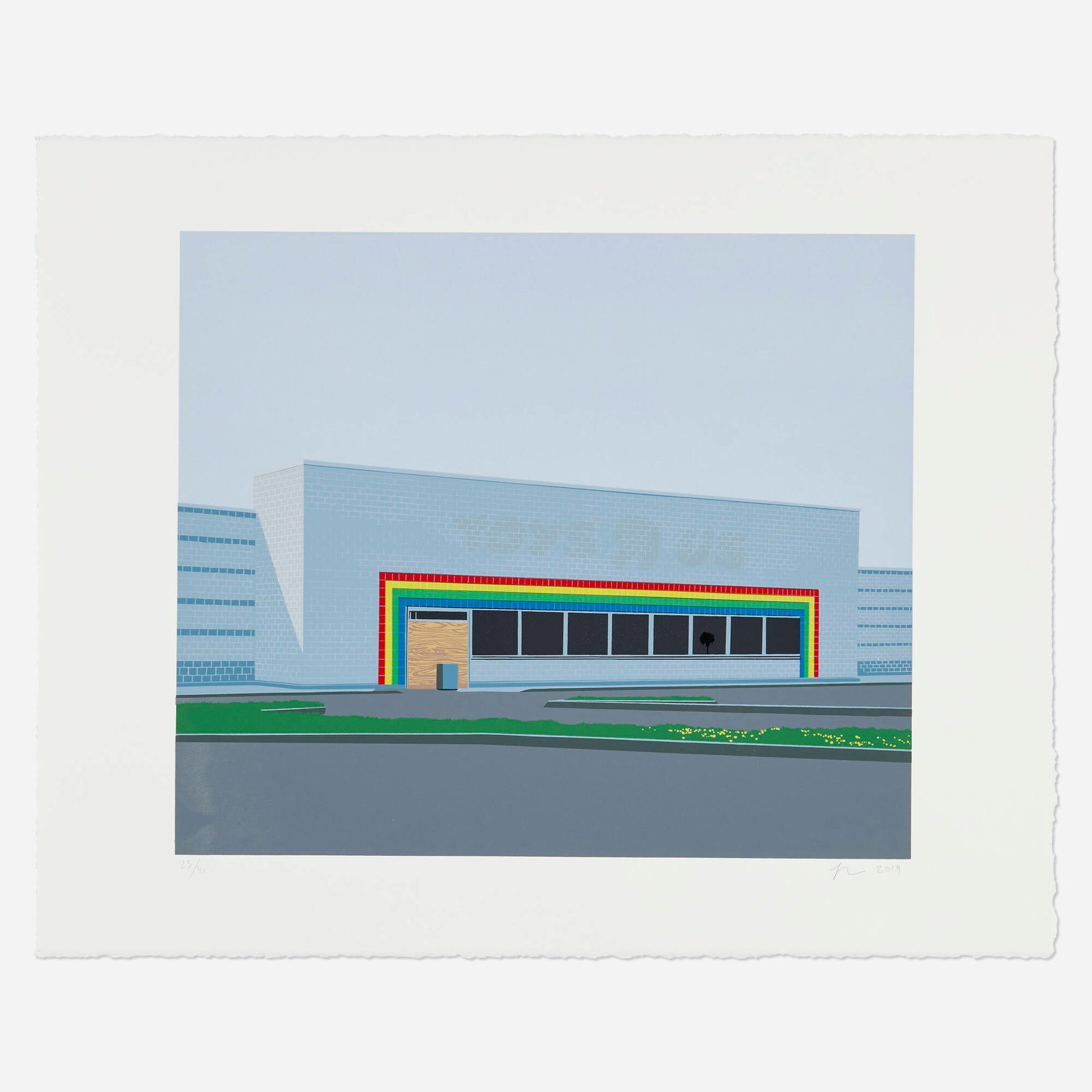 Jake Longstreth, Peachtree Drive: Jake Longstreth Peachtree Drive 2019 screenprint in colors on BFK Rives image: 17 h x 20 w in (43 x 51 cm) sheet: 22.5 h x 27.75 w in (57 x 70 cm) Signed, dated, and numbered to lower margin