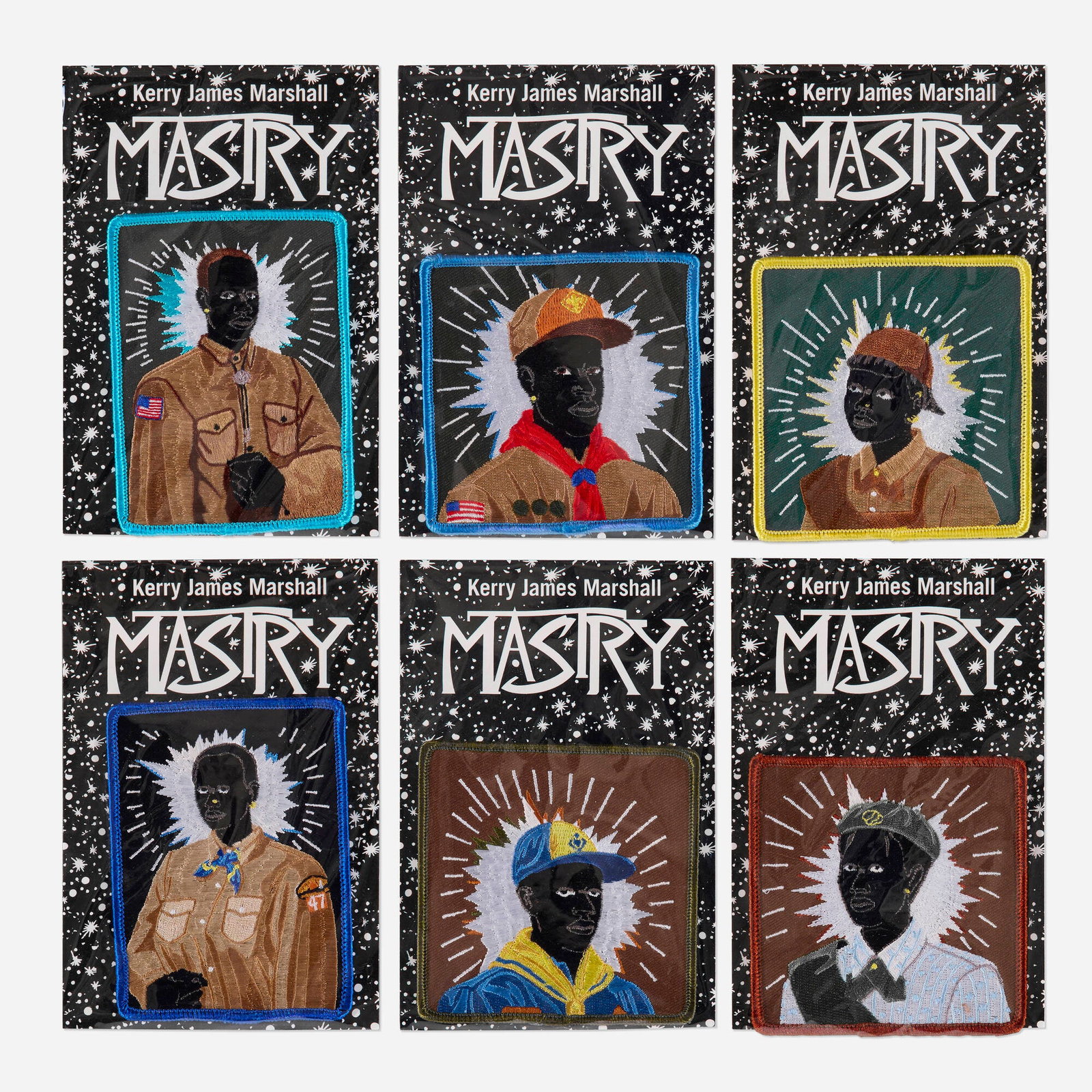 Kerry James Marshall, Scout Series Embroidered Patches (six works) (1 of 2)
