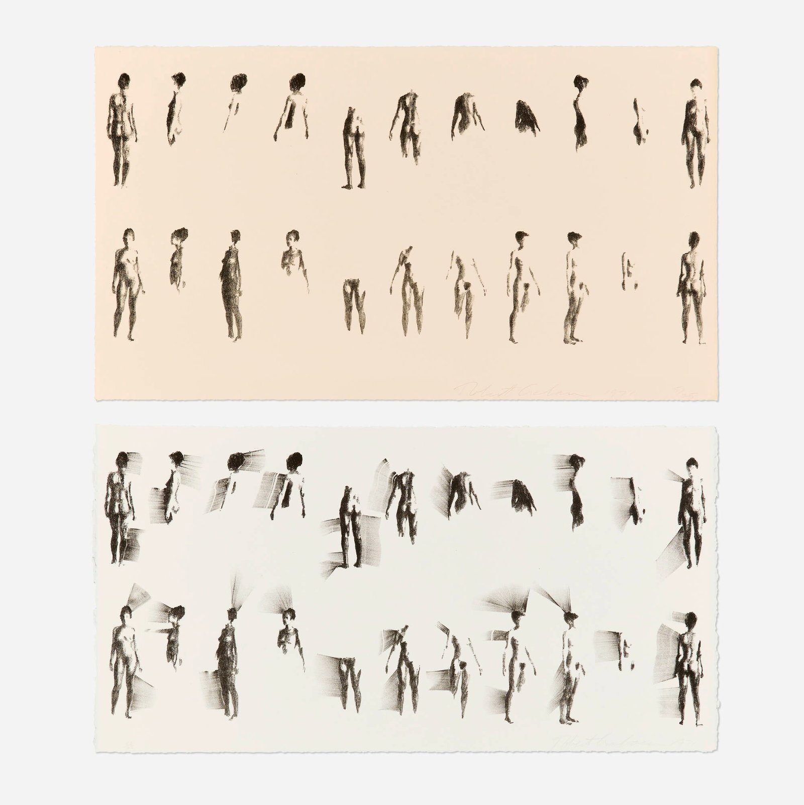 Robert Graham, Untitled (Figures on White Ground, Large); Untitled (Figures on Beige Ground, Large) (1 of 2)