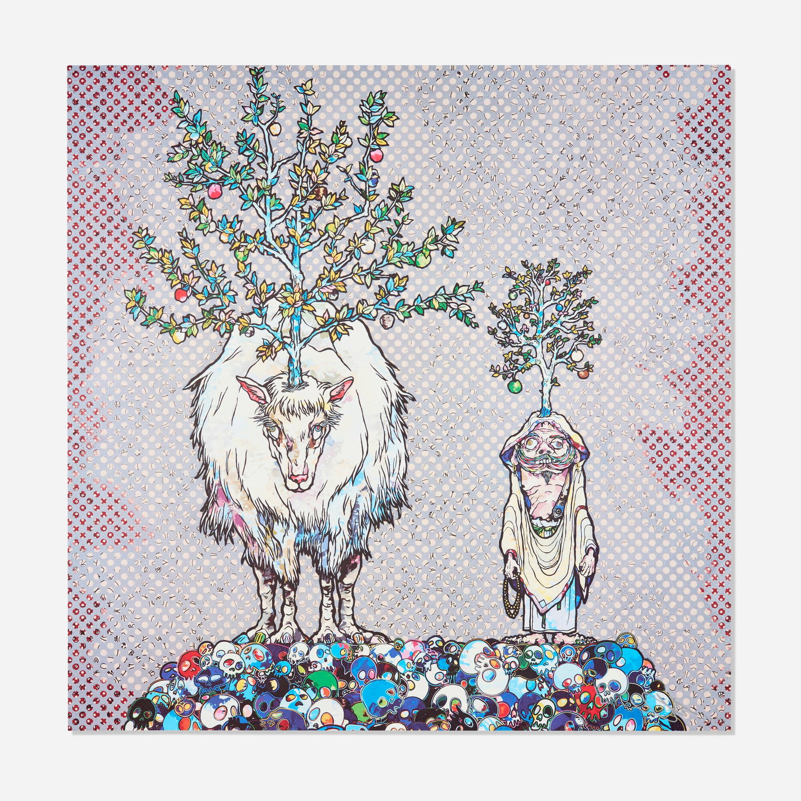 Takashi Murakami, Deer God of the Forest and Arhat: Takashi Murakami Deer God of the Forest and Arhat 2013 offset lithograph in colors 26.875 h x 26.875 w in (68 x 68 cm) Signed and numbered to lower right 'Takashi Murakami 145/300'. This work i