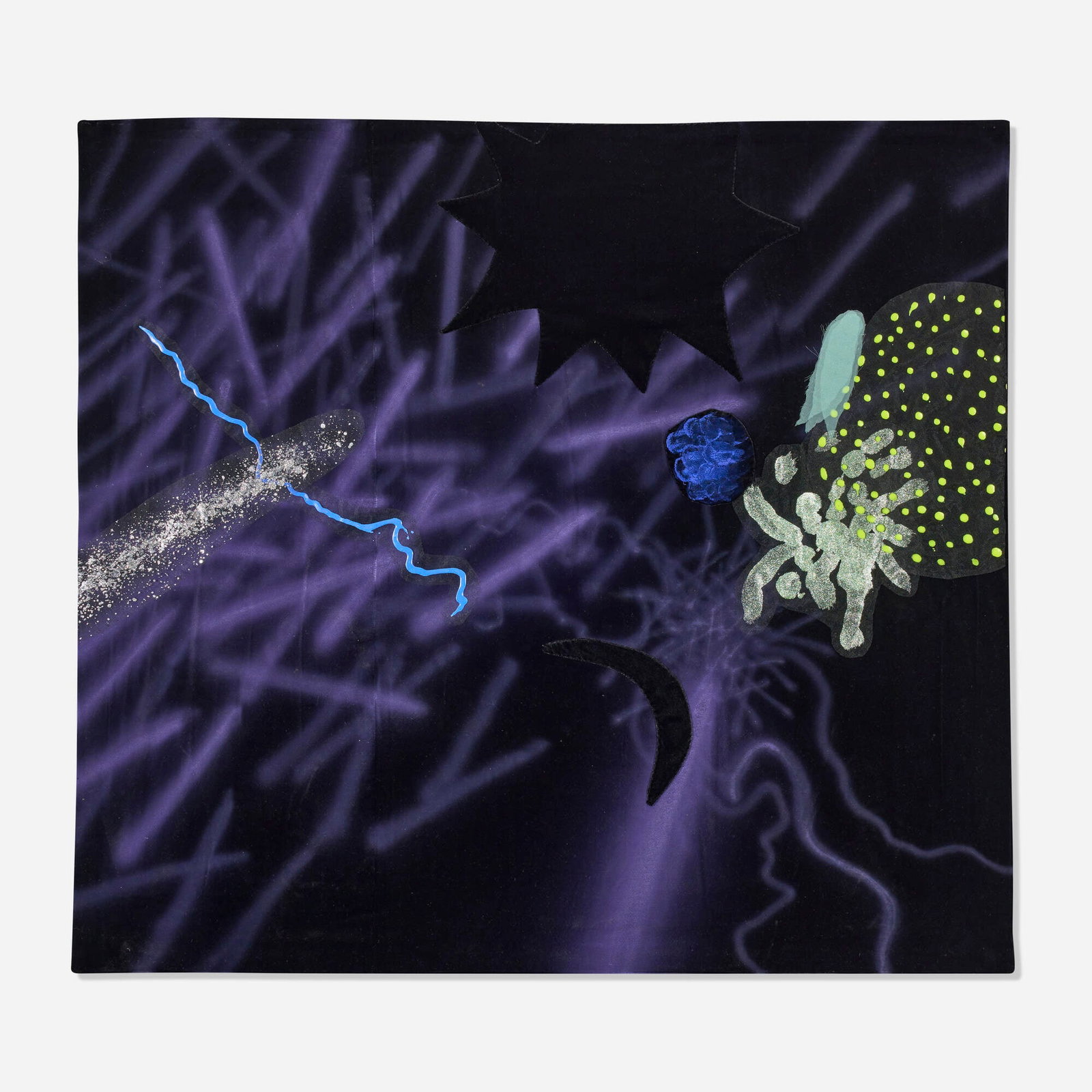 Peter Alexander, Escolar (from the Catalina Series 20): Peter Alexander Escolar (from the Catalina Series 20) 1984 mixed media on velvet 48 h x 52 w in (122 x 132 cm) Signed, titled, dated, and inscribed to verso 'Catalina Series 20 Escolar 1984