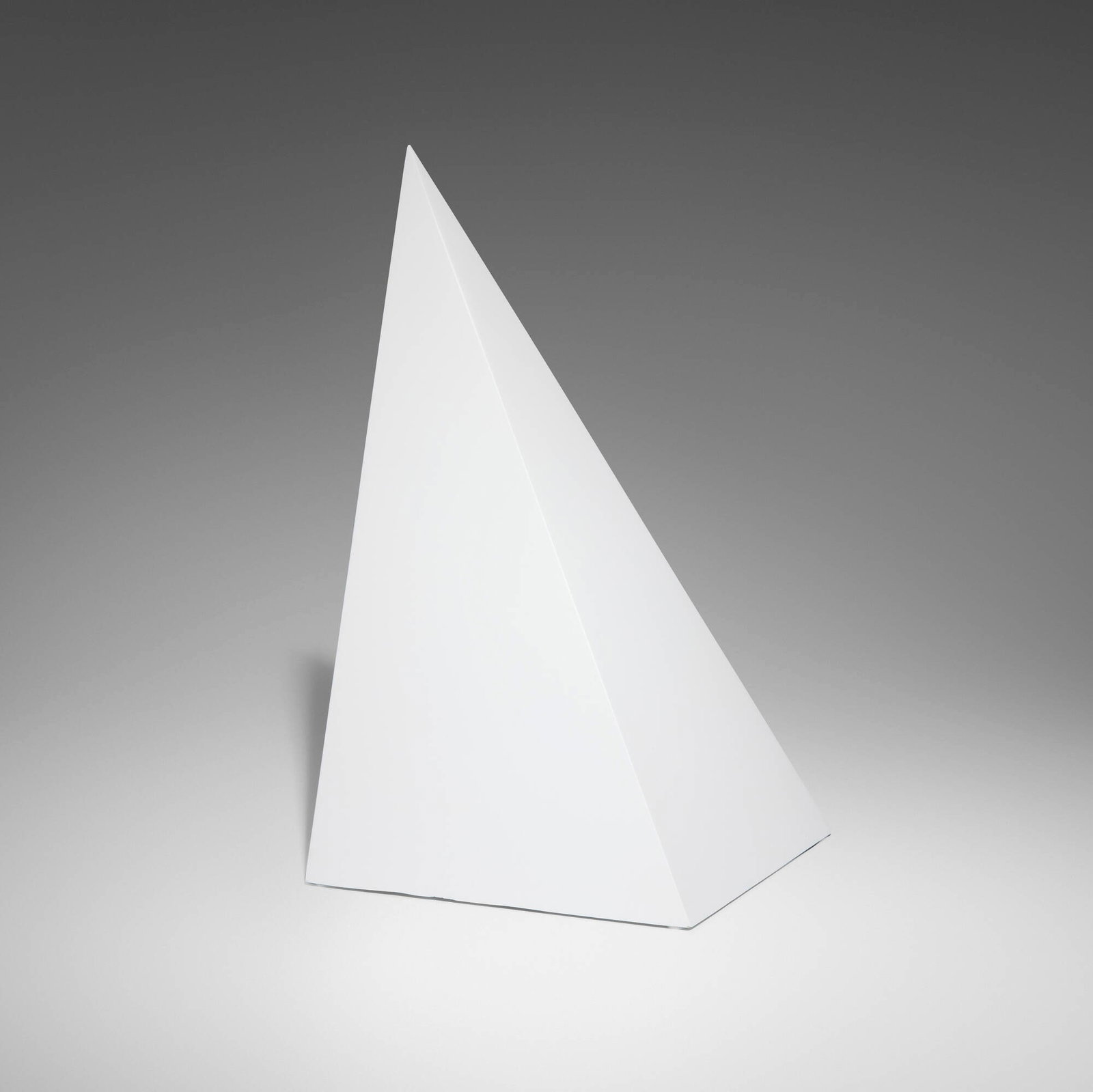 Sol LeWitt, Pyramid II: Sol LeWitt Pyramid II 1989 painted aluminum 15 h x 8.5 w x 8.5 d in (38 x 22 x 22 cm) Signed, titled, and numbered to interior 'LeWitt II 3/12'. This work is number 3 from the edition of 12