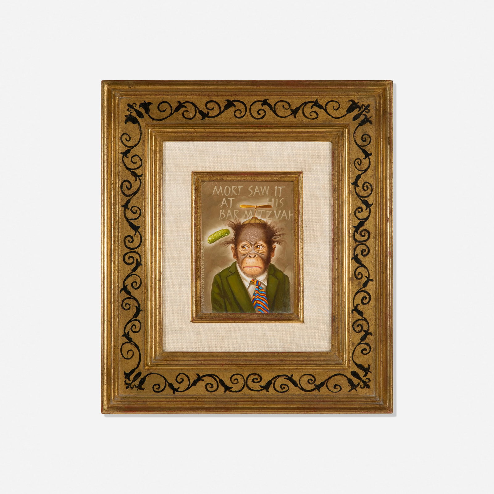 Donald Roller Wilson, Mort: Donald Roller Wilson Mort 2000 oil on panel in artist's frame 10.5 h x 9.5 w x 1.5 d in (27 x 24 x 4 cm) Signed and dated to left edge 'Donald Roller Wilson 2000/24'. Signed, titled, dated